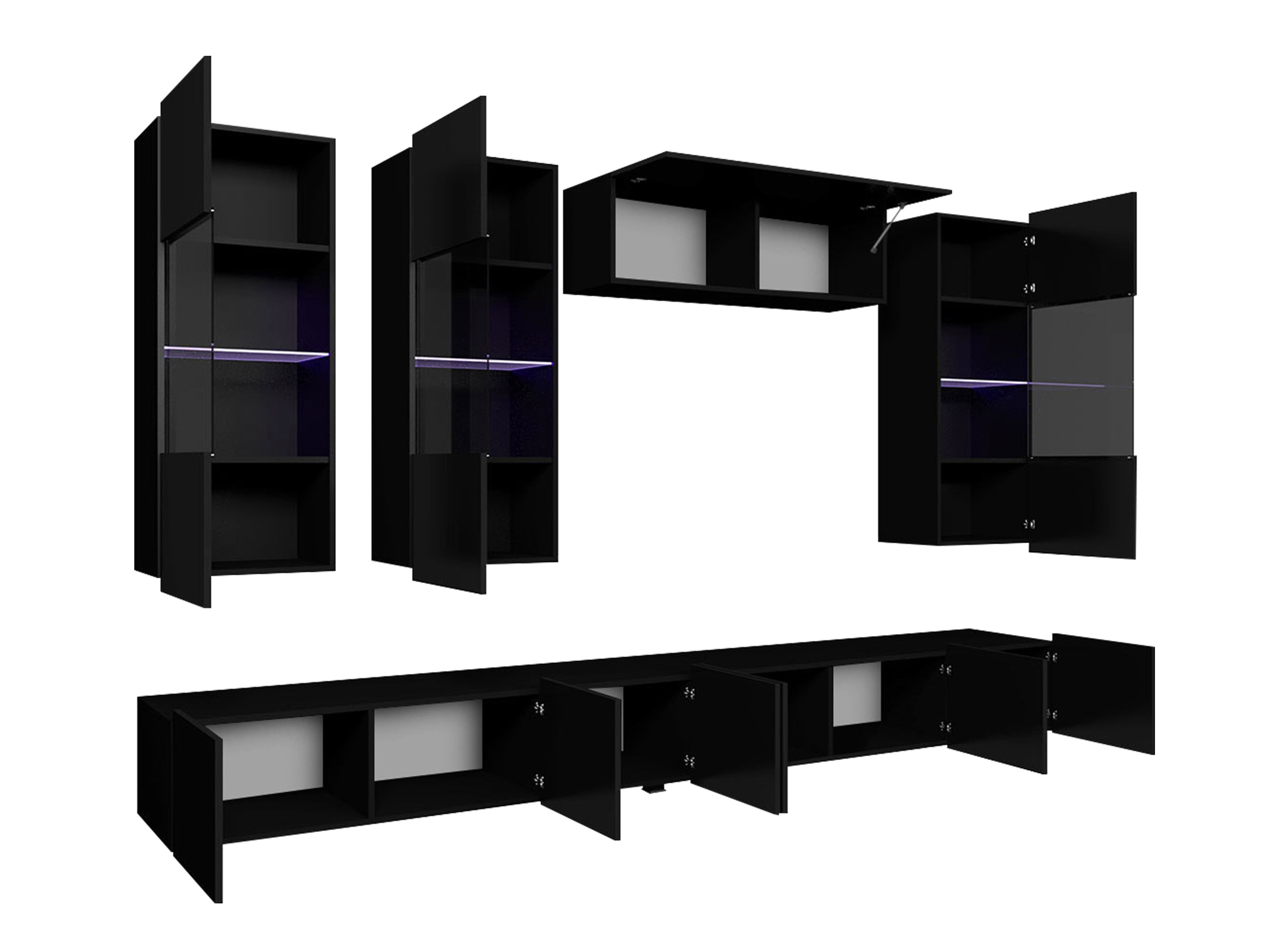 Stuemøbelsæt Remus V (Sort + Blank sort)