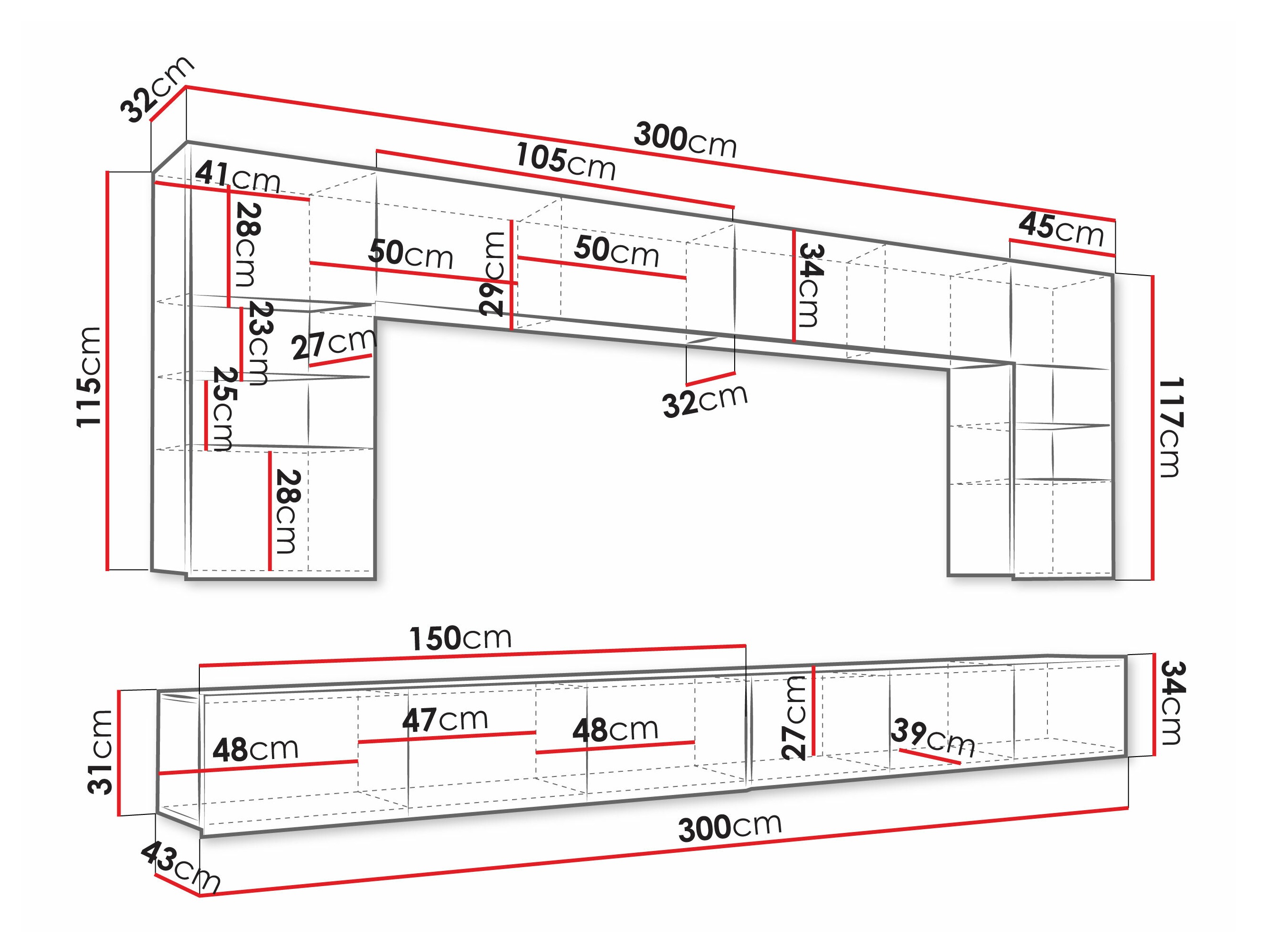 Stuemøbelsæt Tivdalu 105 (Hvid + Glansfuld hvid)