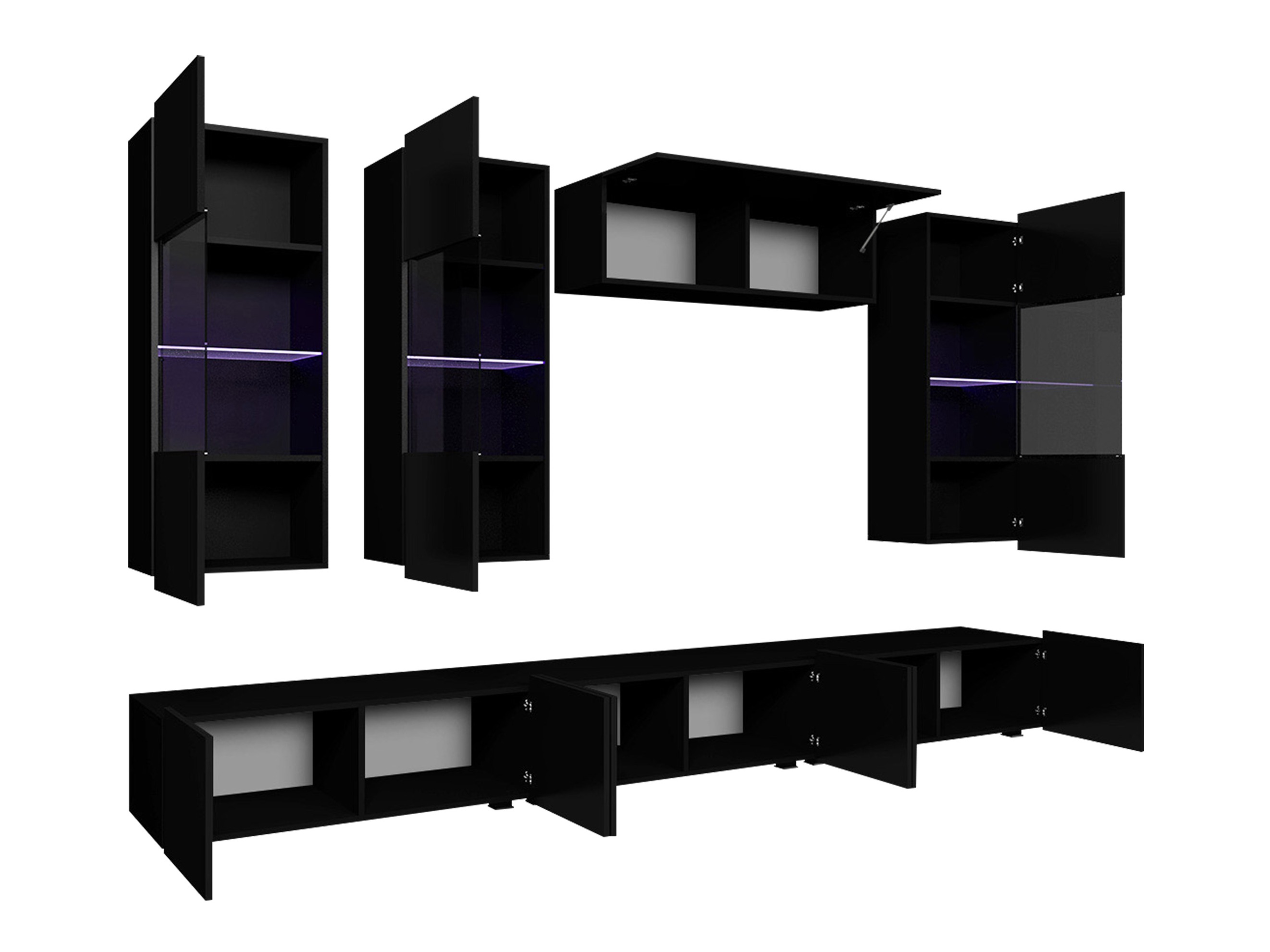Stuemøbelsæt Remus XI (Hvid + Glansfuld hvid)