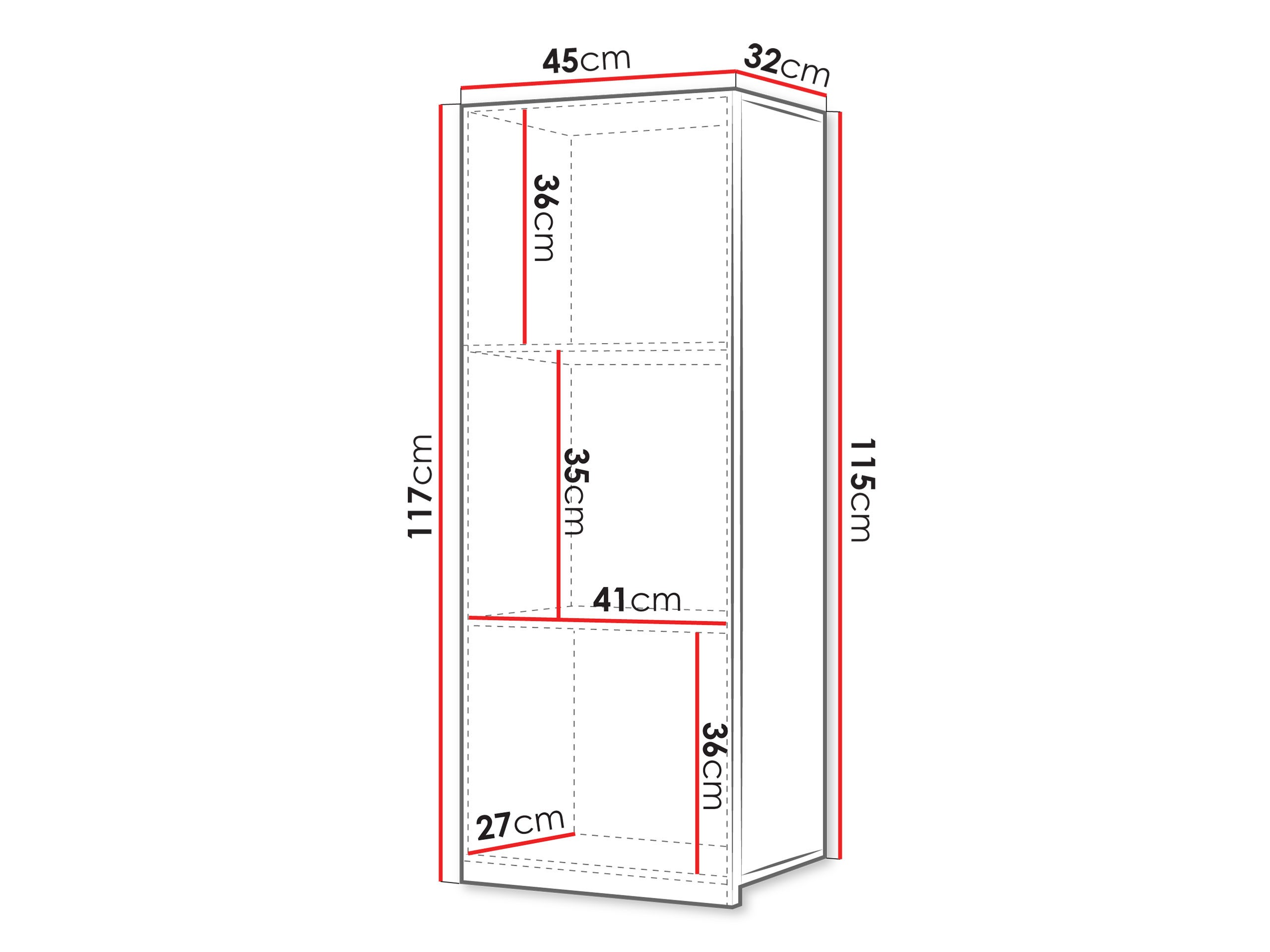 Vægskab Remus III (Sort + Blank sort)