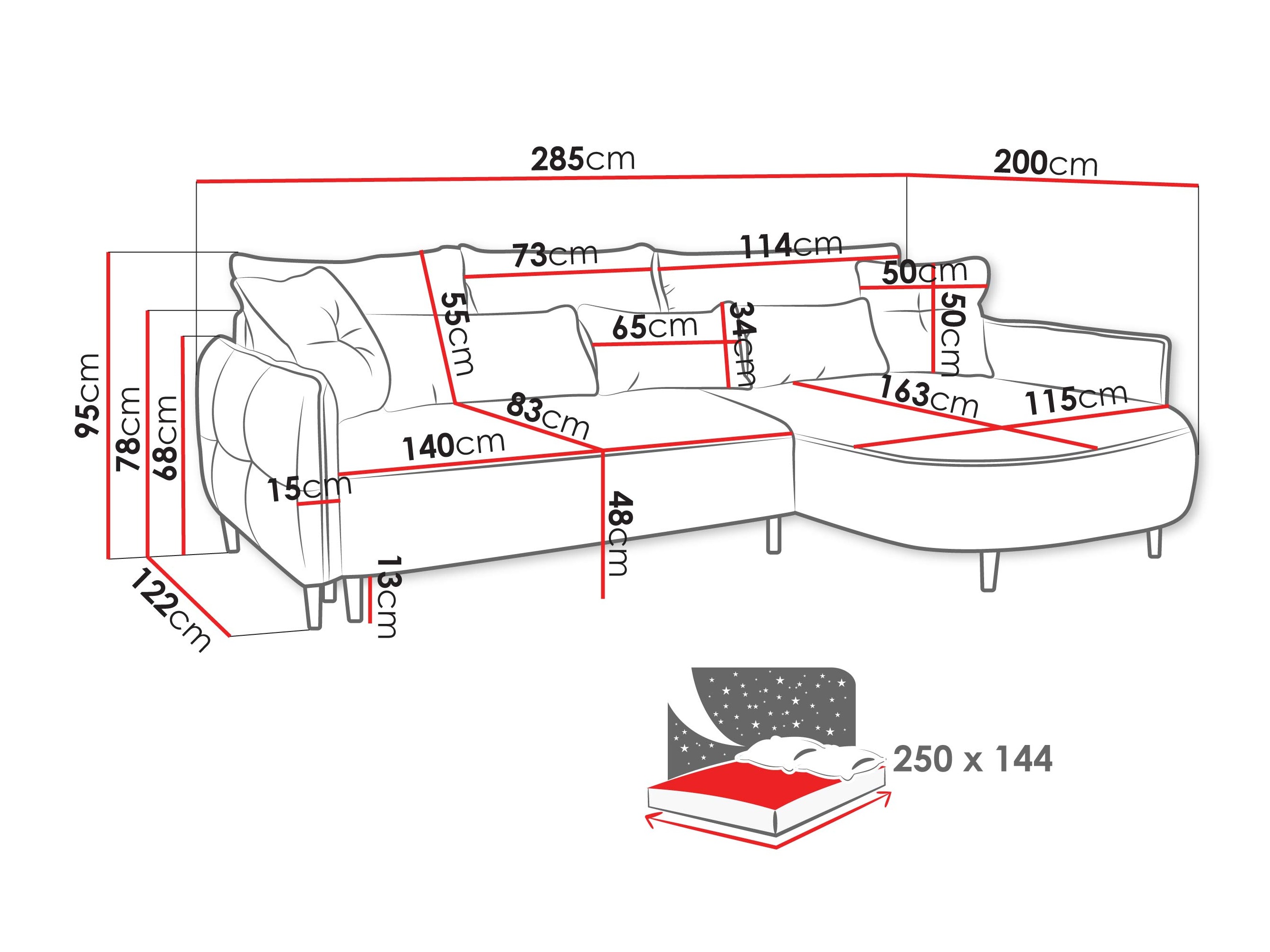 Hjørnesofa TrendyNest Prunal (Glow 01)