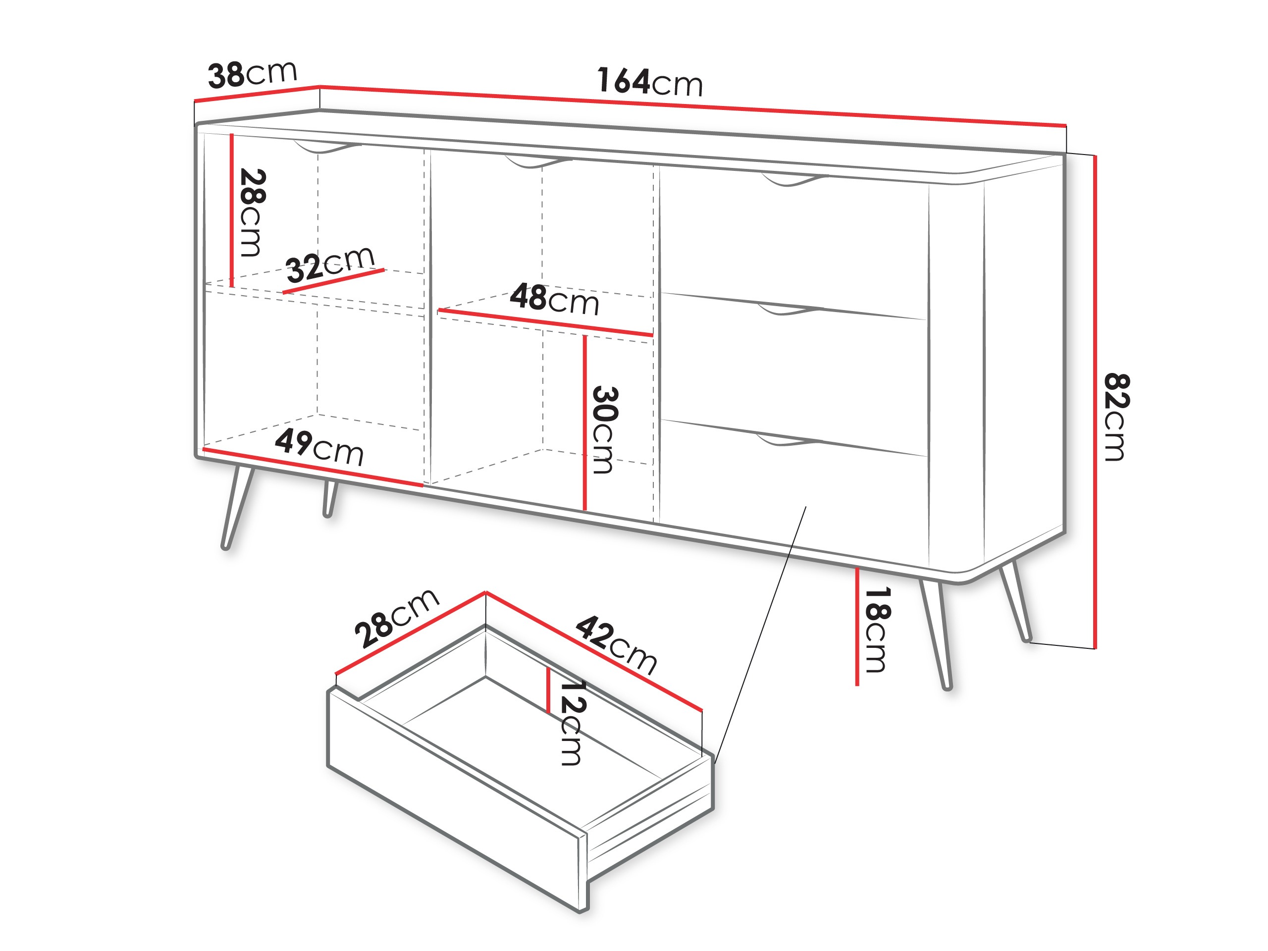 Kommode Lectum I (Beige)