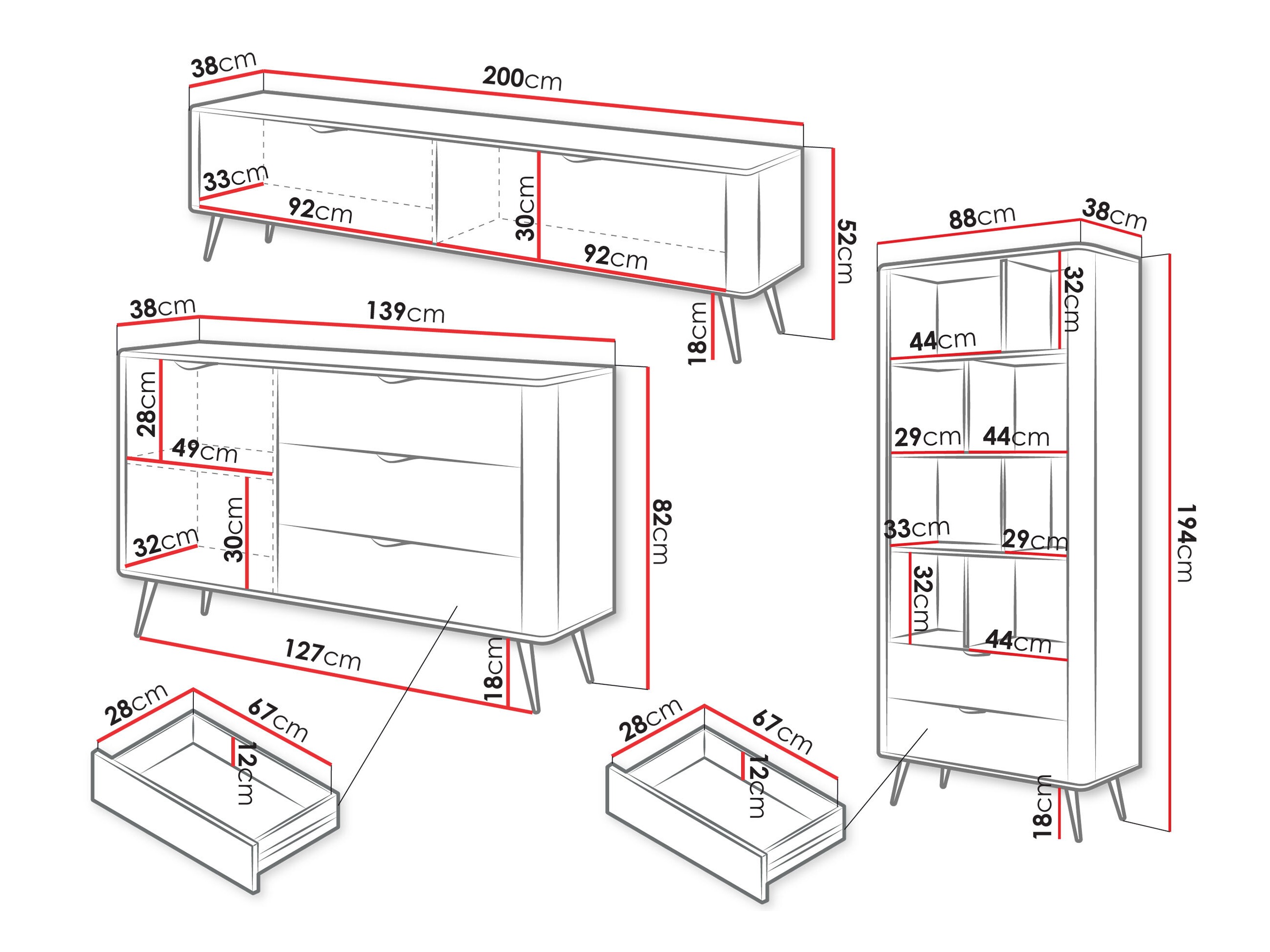 Stuemøbelsæt Ioca I (Beige)
