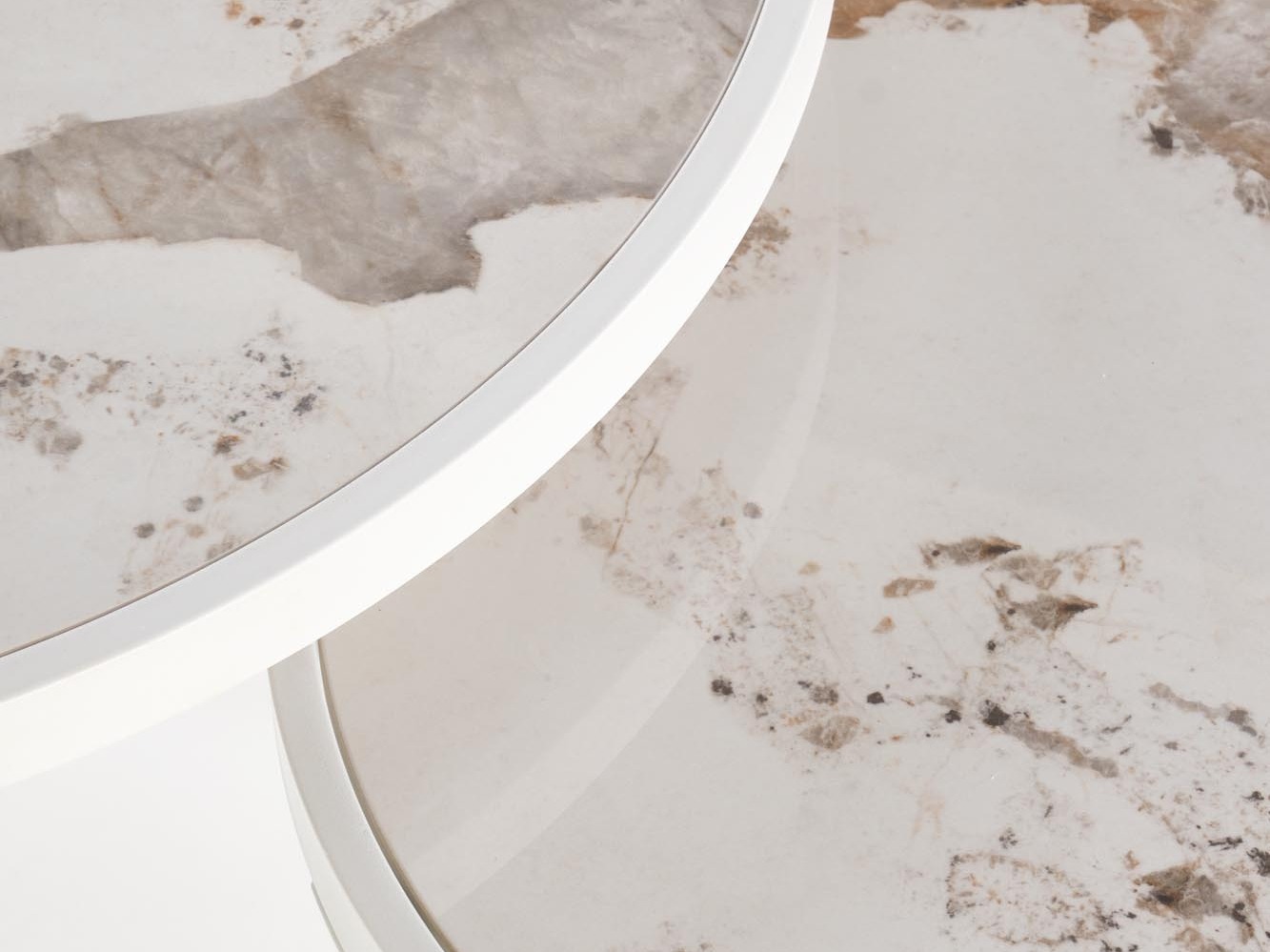 Sofabordssæt Houston 1658 (Hvid + Hvid marmor)