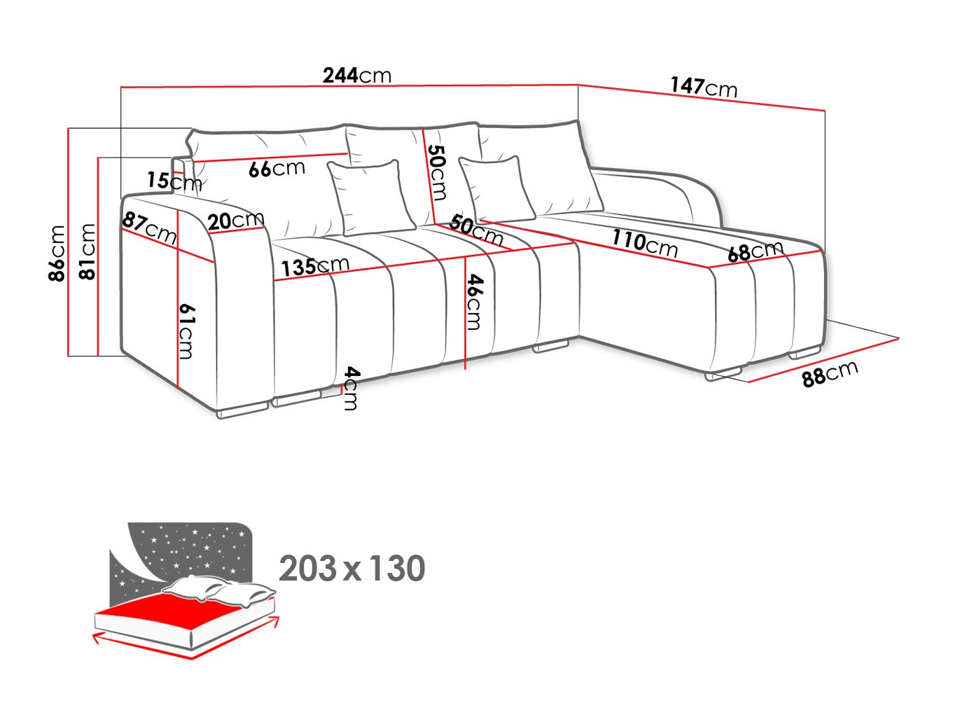 Hjørnesofa Arvada 123 (Lambi 08)