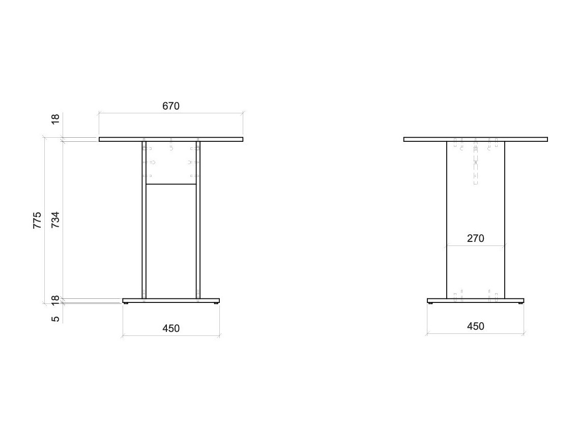 Sidebord Ontario 225 (Hvid)