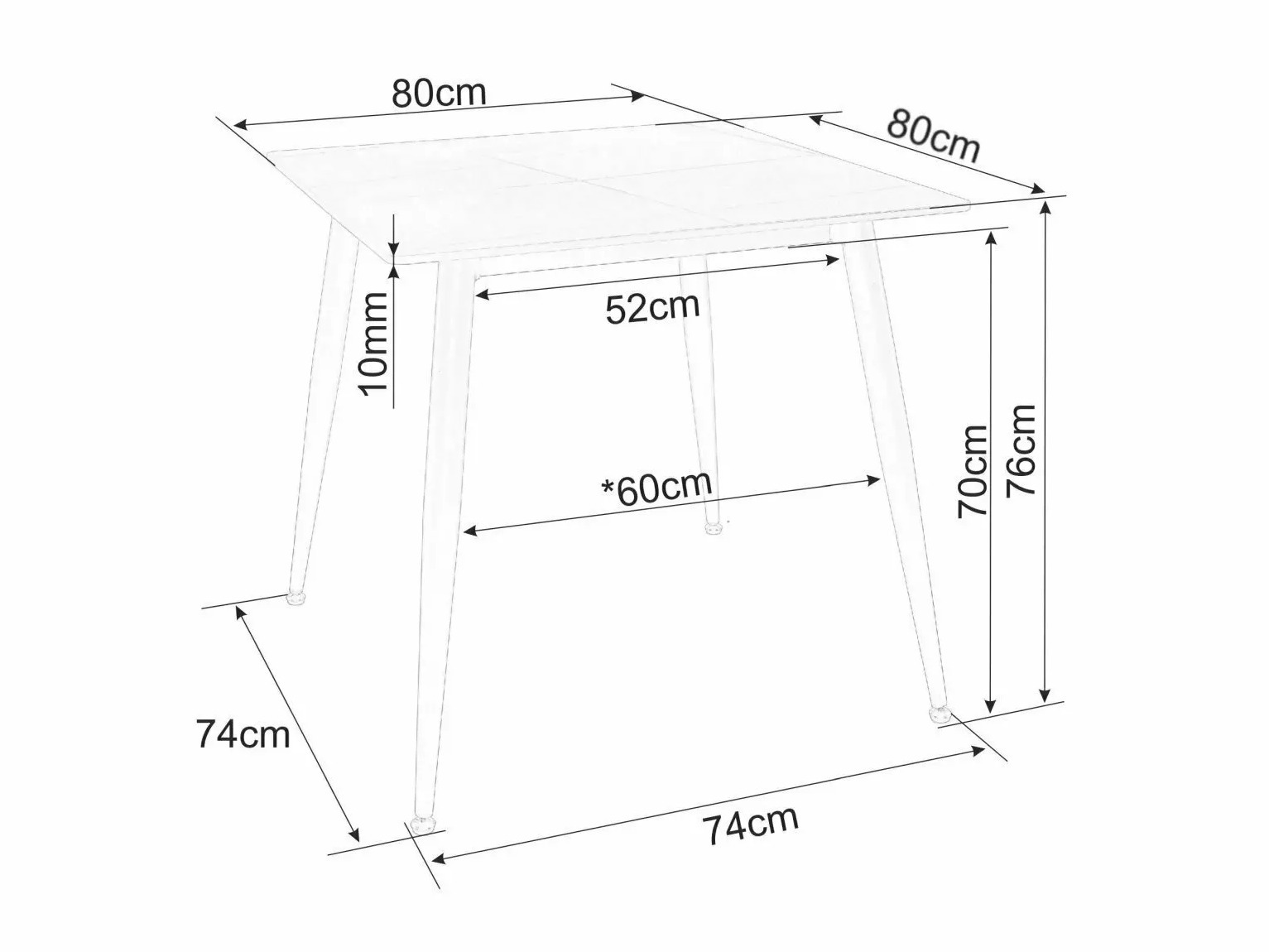 Bord Detroit 876 (Hvid marmor)
