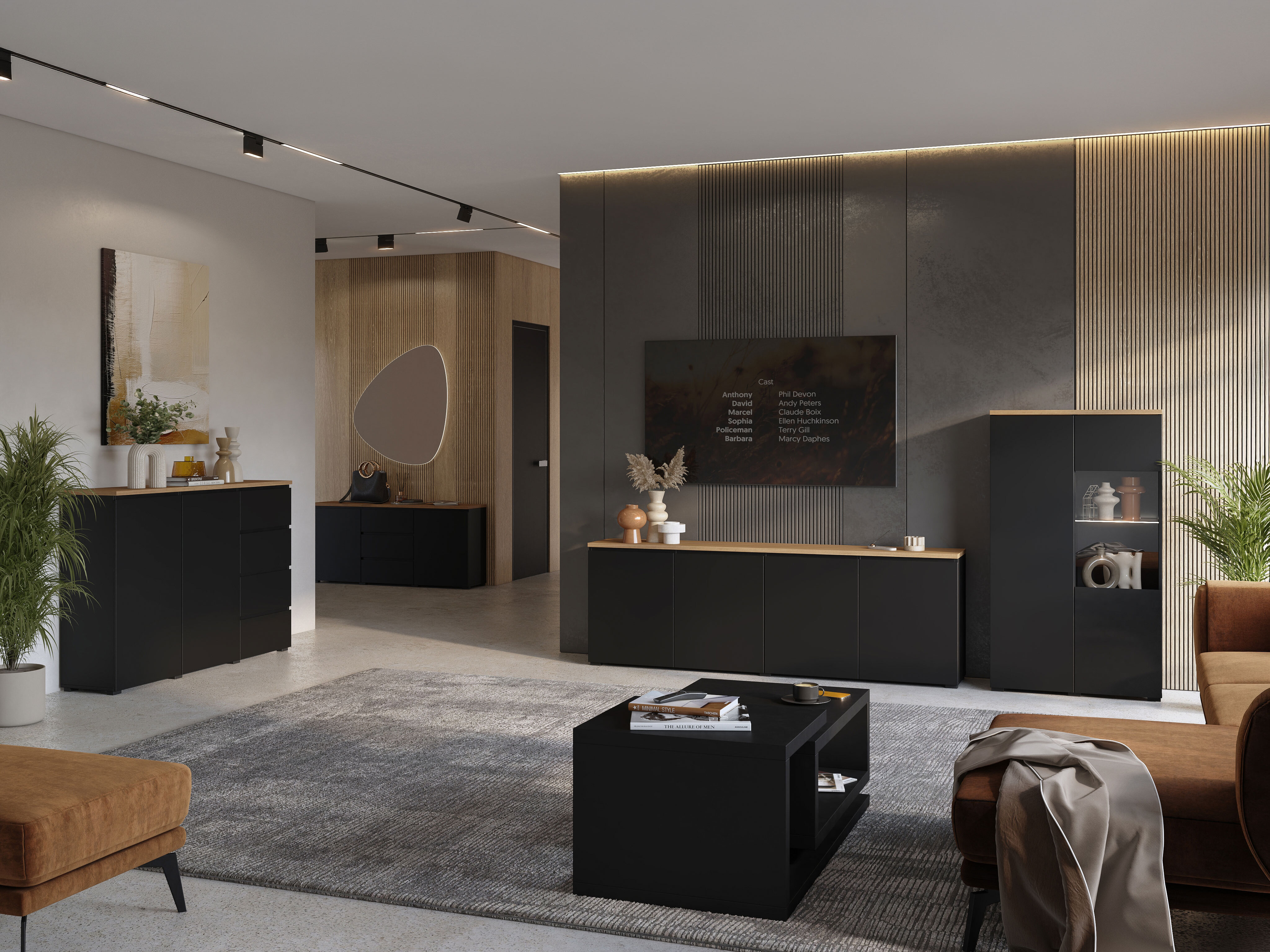 Kommode Baletu 106 (Sort + Egetræ)