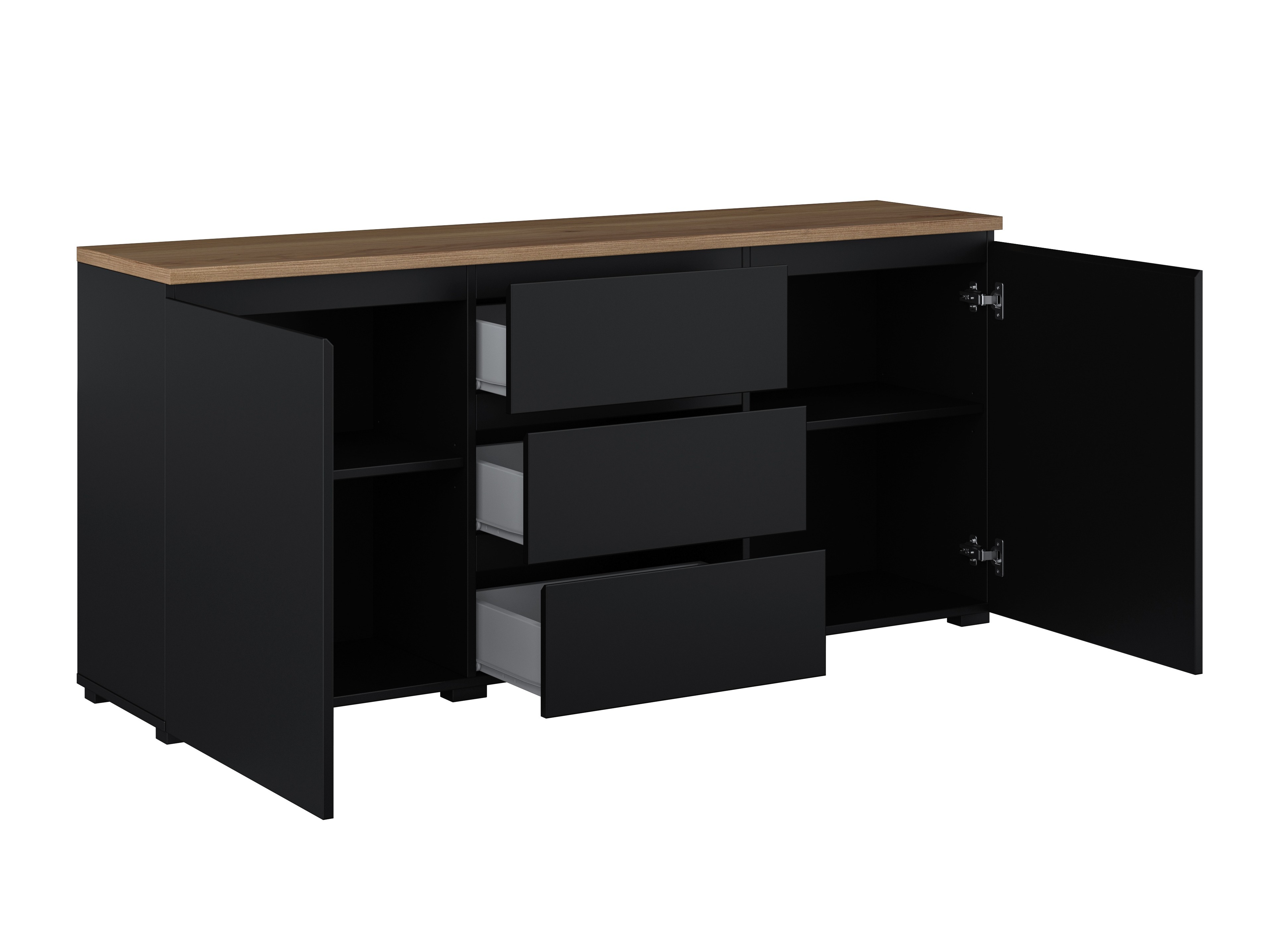 Kommode Baletu 106 (Sort + Egetræ)