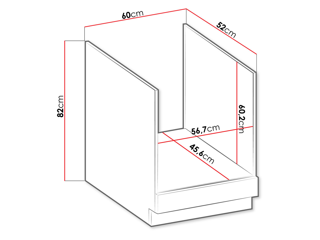 Modulskab til indbyggede apparater Retro White 109