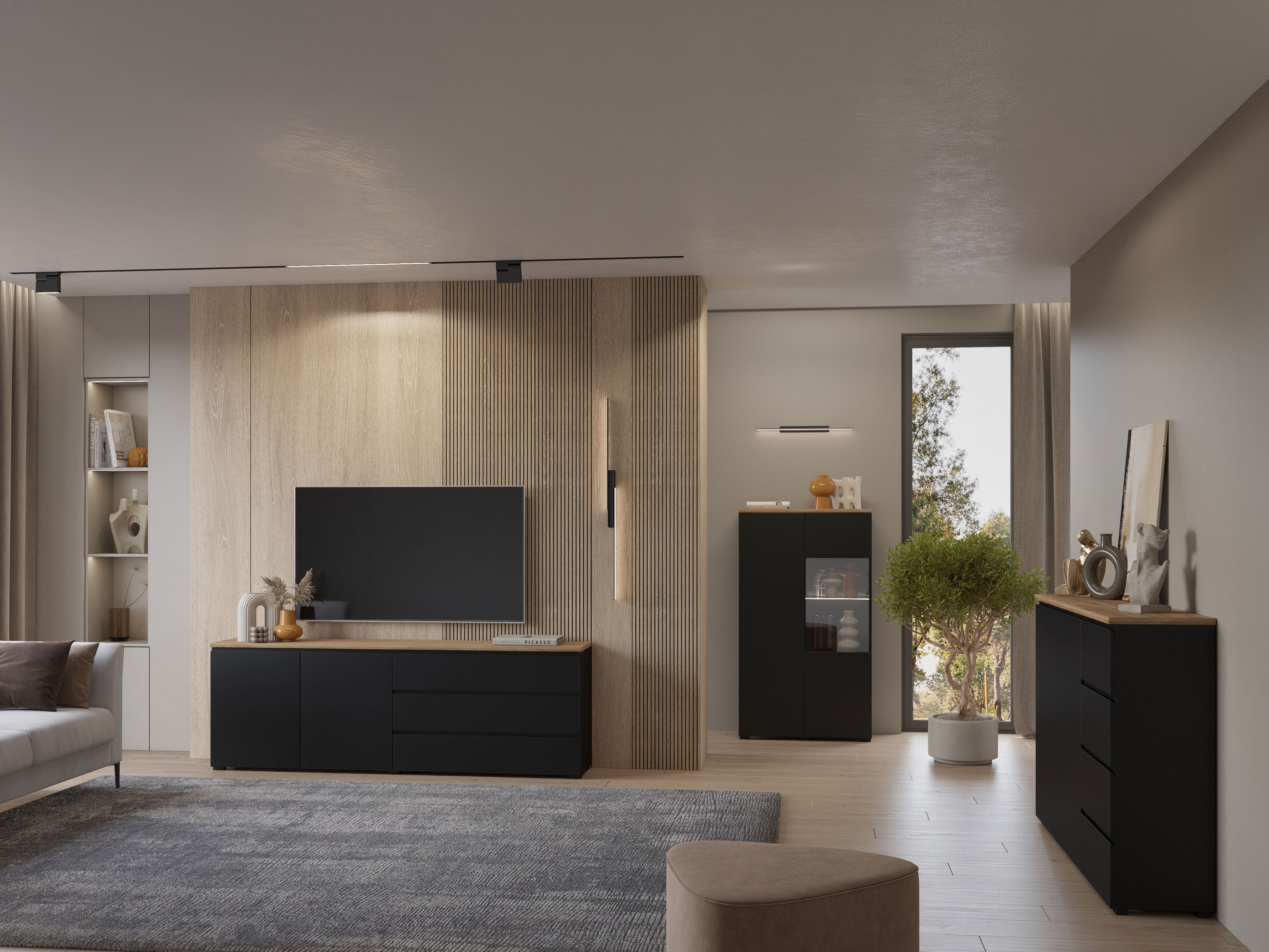 Reol Baletu 108 (Sort + Egetræ)