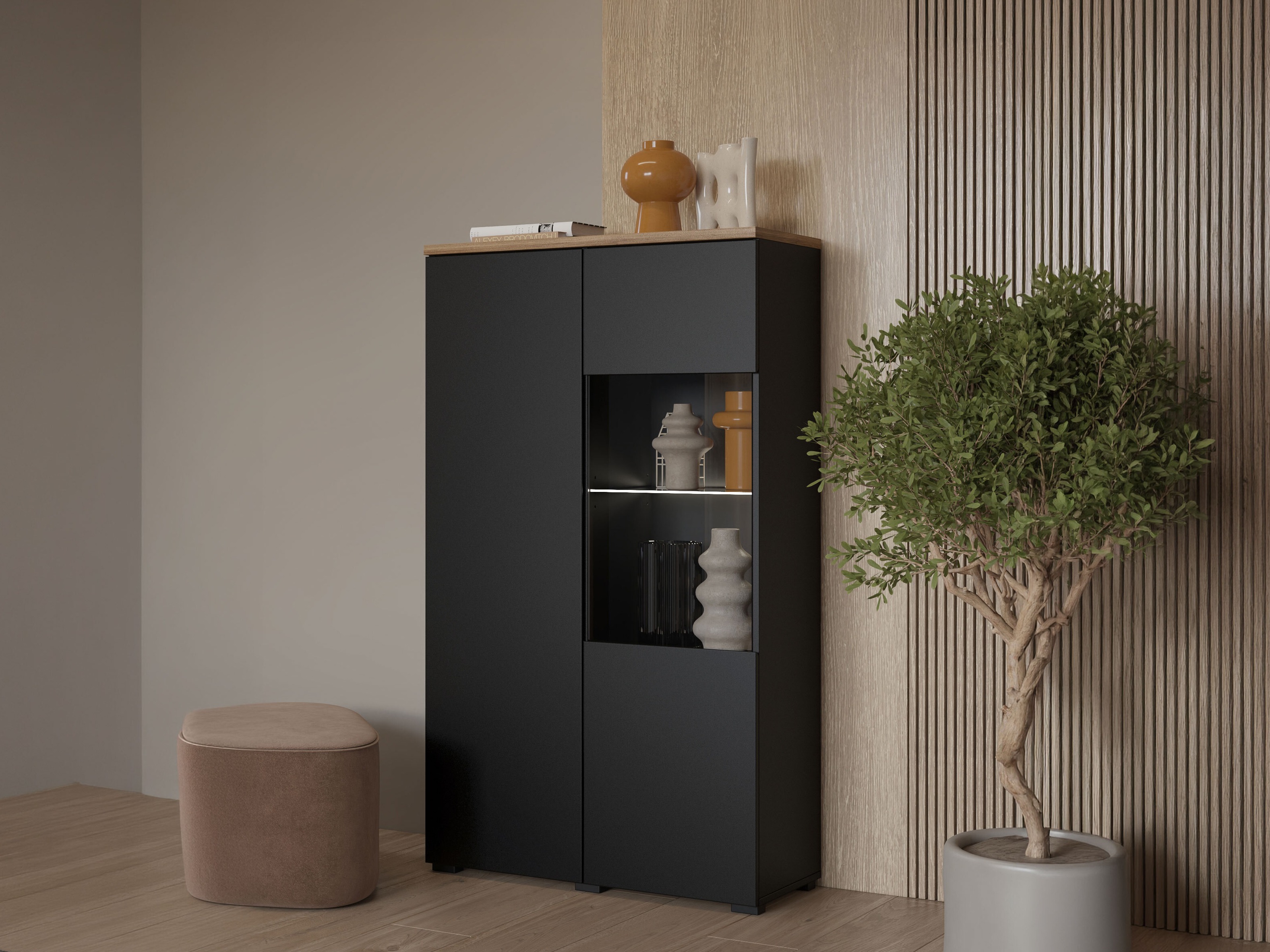 Reol Baletu 108 (Sort + Egetræ)