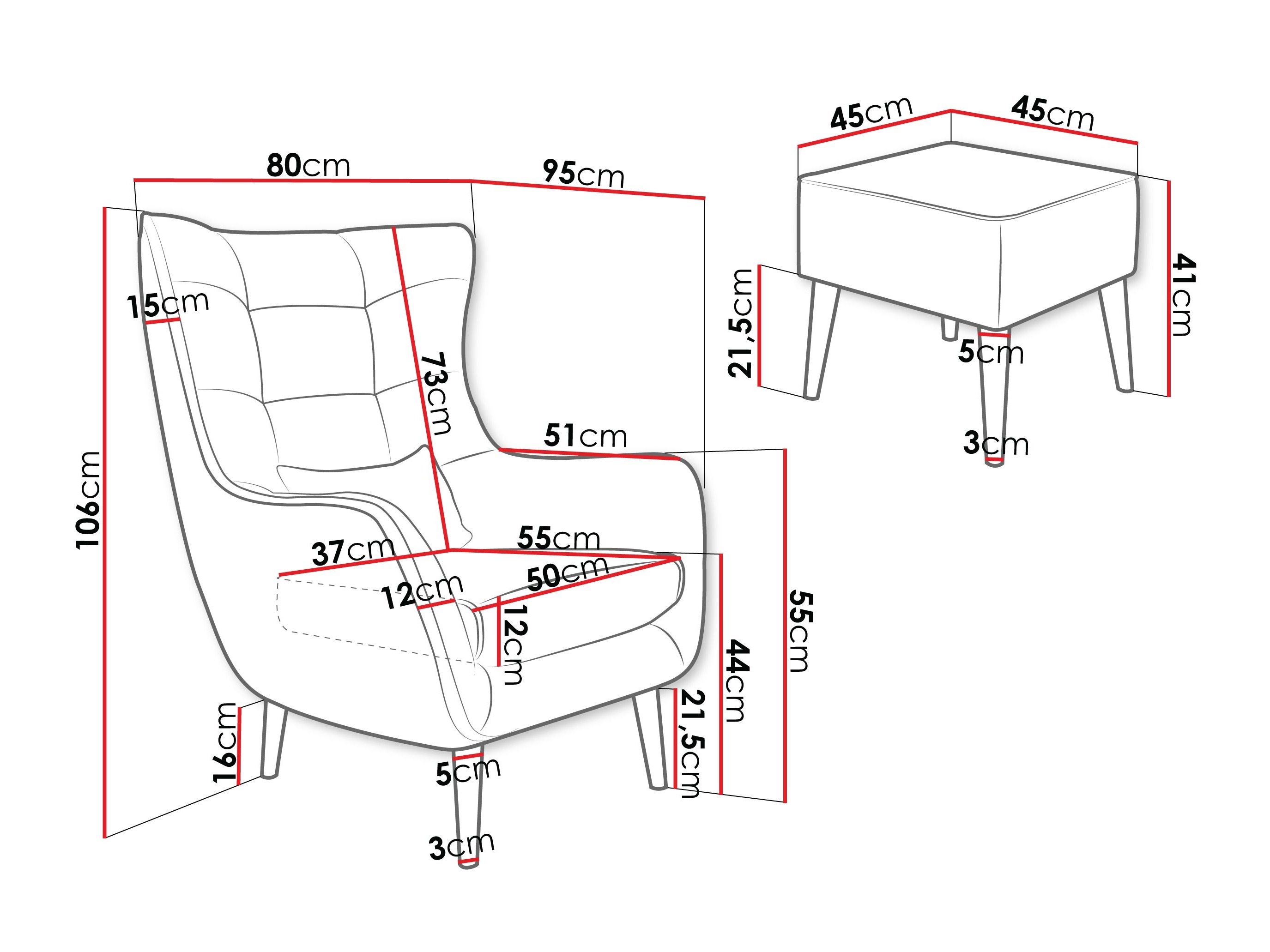 Lænestol Comfivo Ulmus VII (Lambi 06)