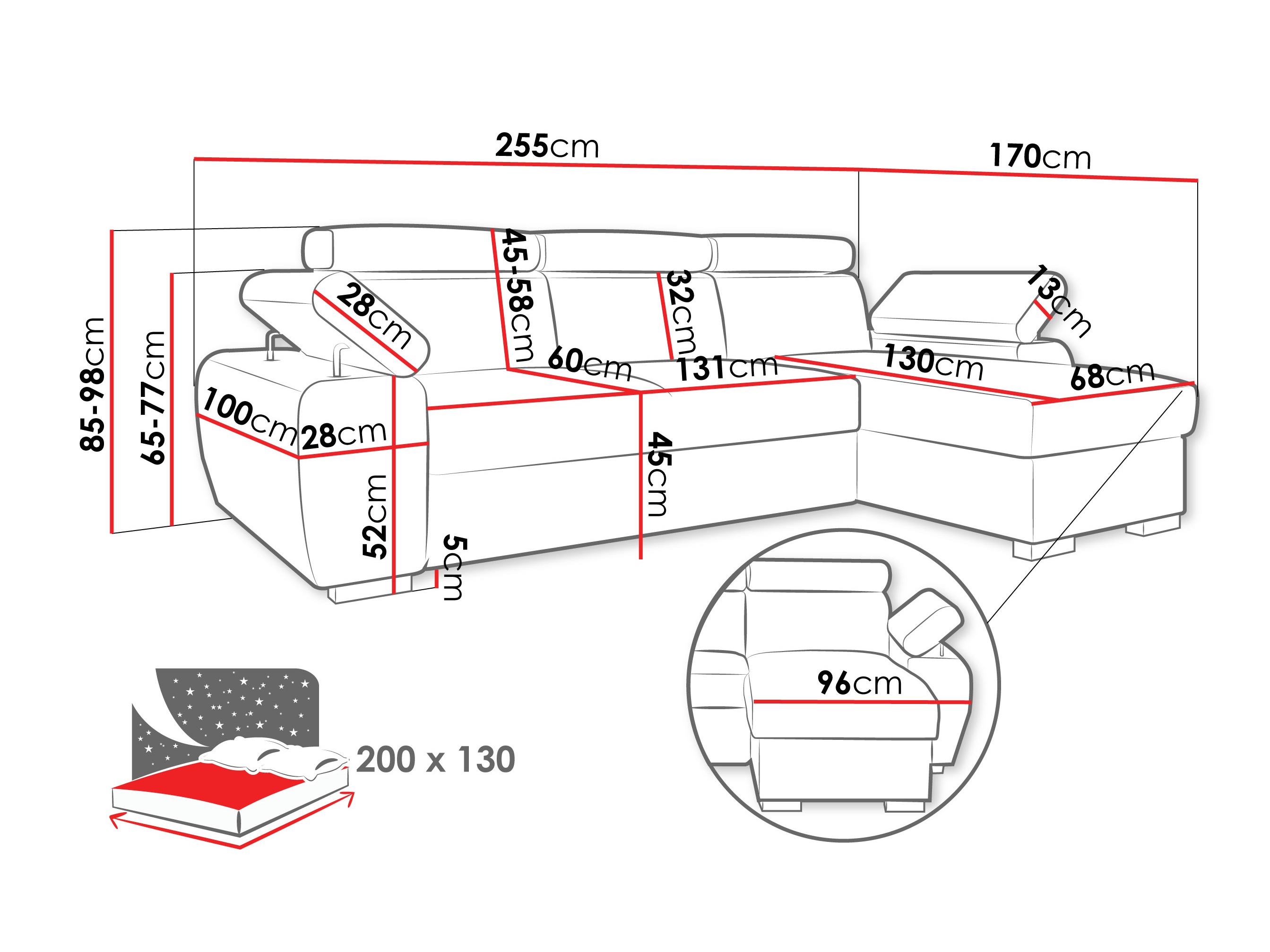 Hjørnesofa Columbus 252 (Lumo 65)
