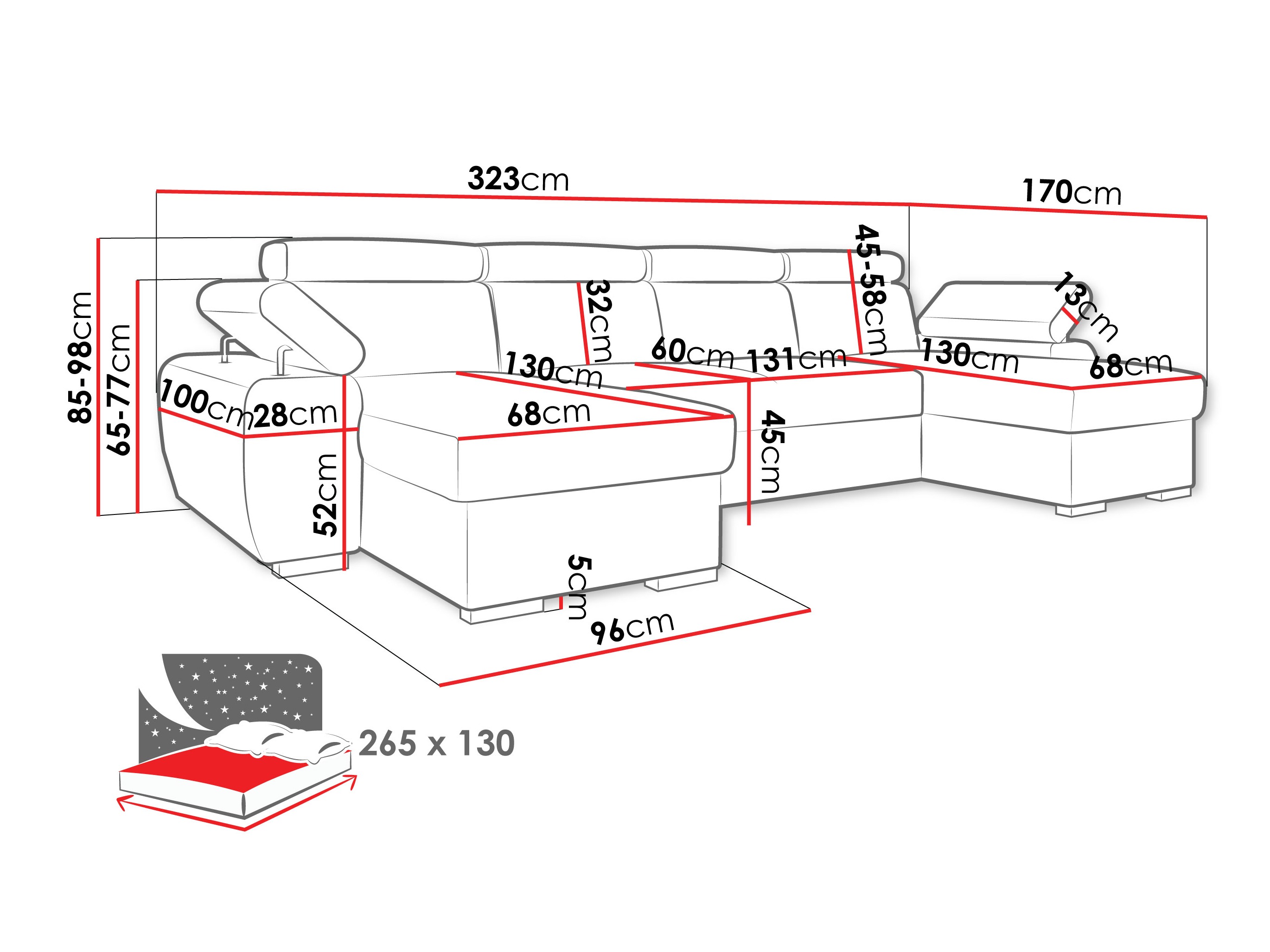 Hjørnesofa Columbus 253 (Lumo 55)