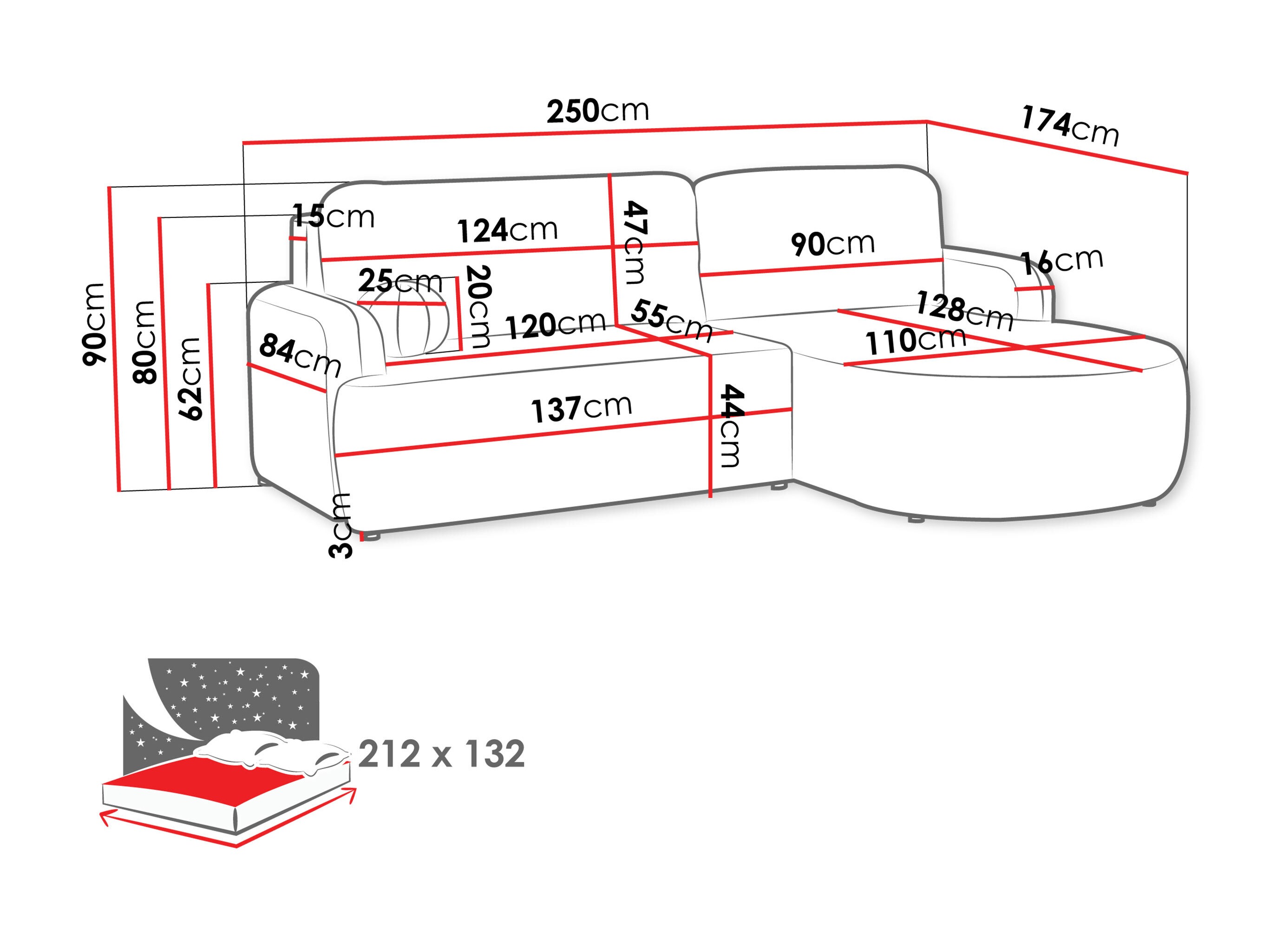 Hjørnesofa Comfivo Popis (Lambi 07)