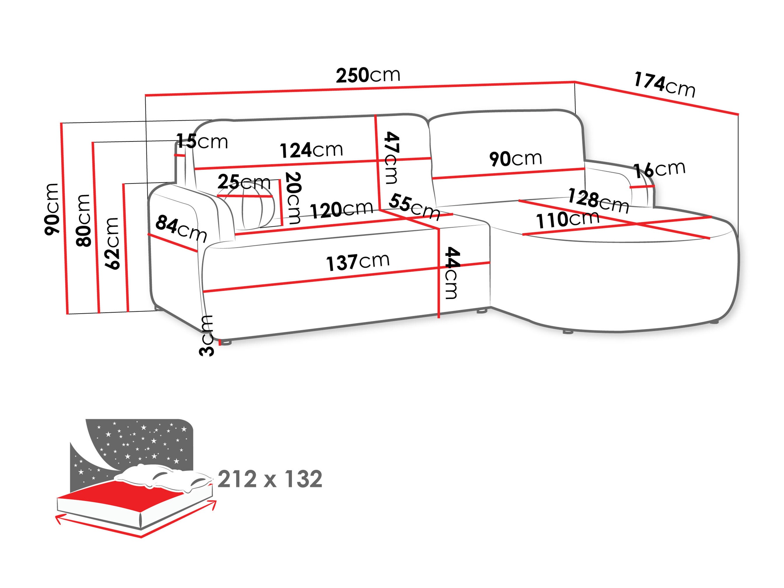 Hjørnesofa Comfivo Popis (Lumo 65)