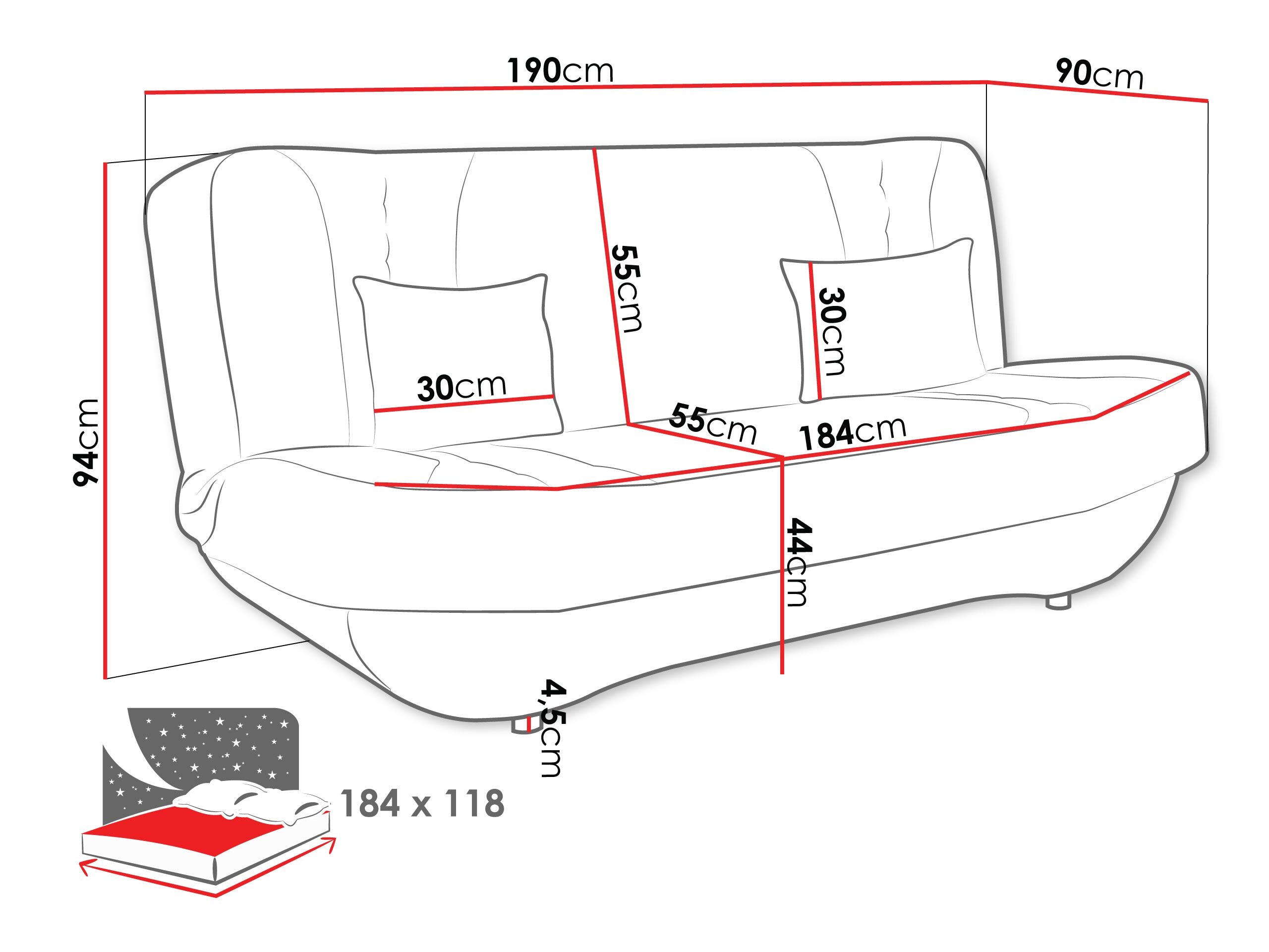 Sovesofa Comfivo Cervus (Margo 227.09)