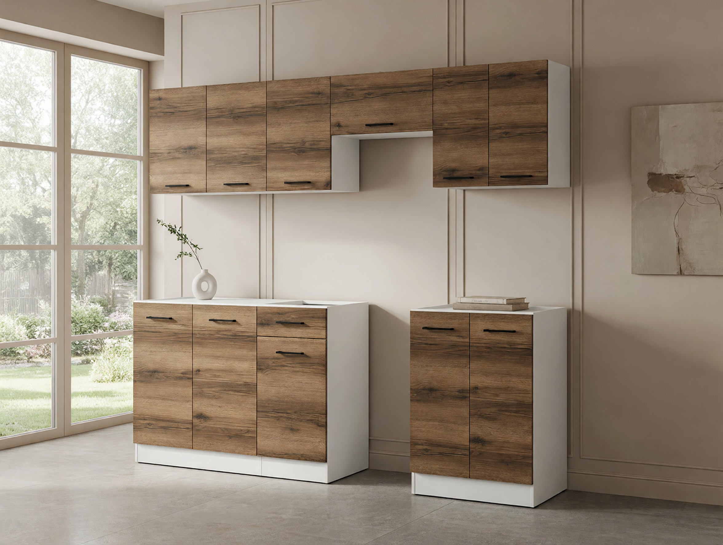 Køkkensæt Boston 498 (Mørk Delano eg)