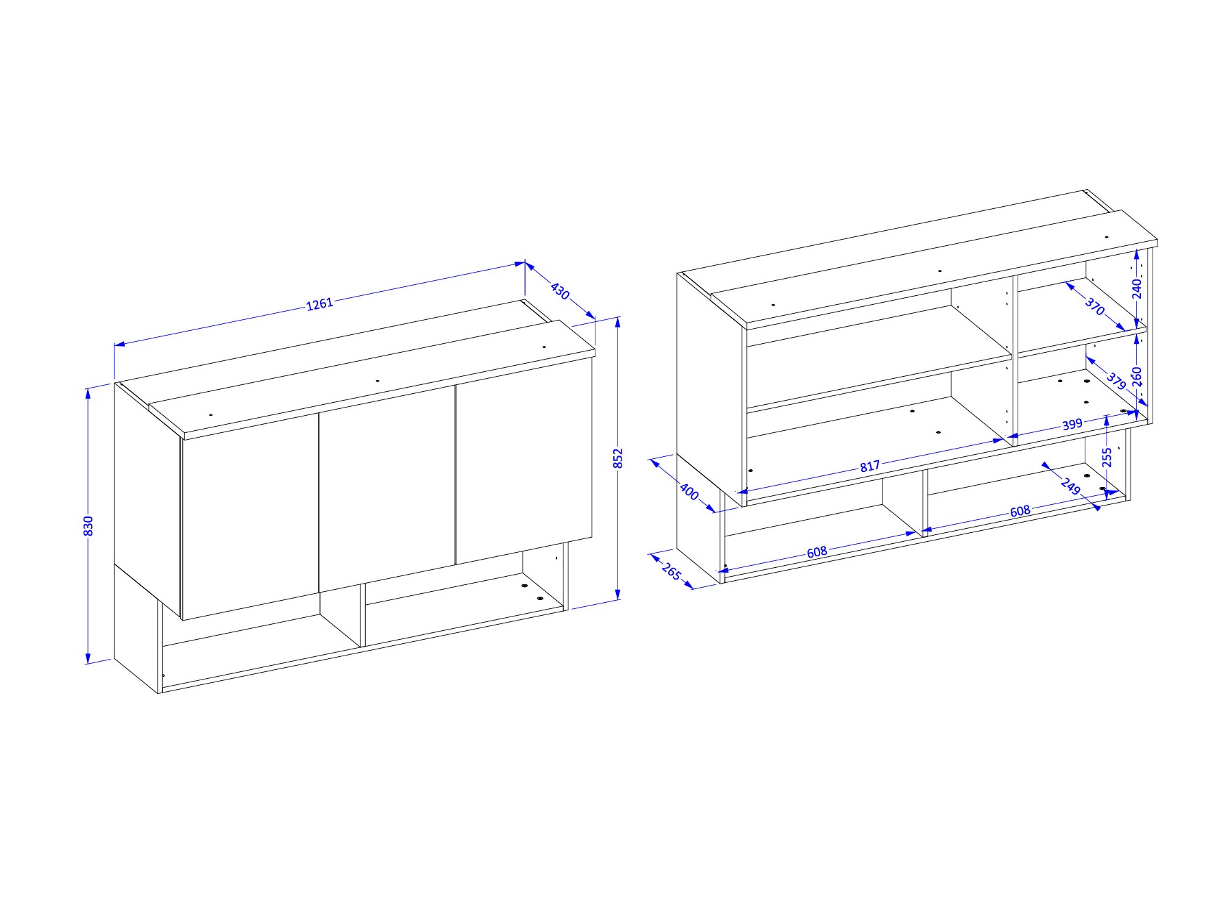 Vægskab Nolcala 104 (Egetræ + Beige)