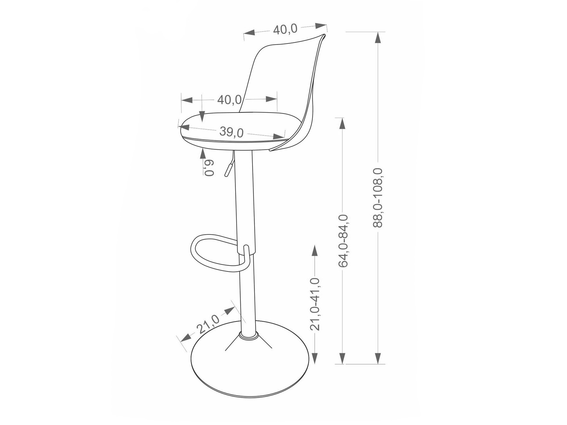 Barstol Houston 2104 (Grå + Lysebrun)