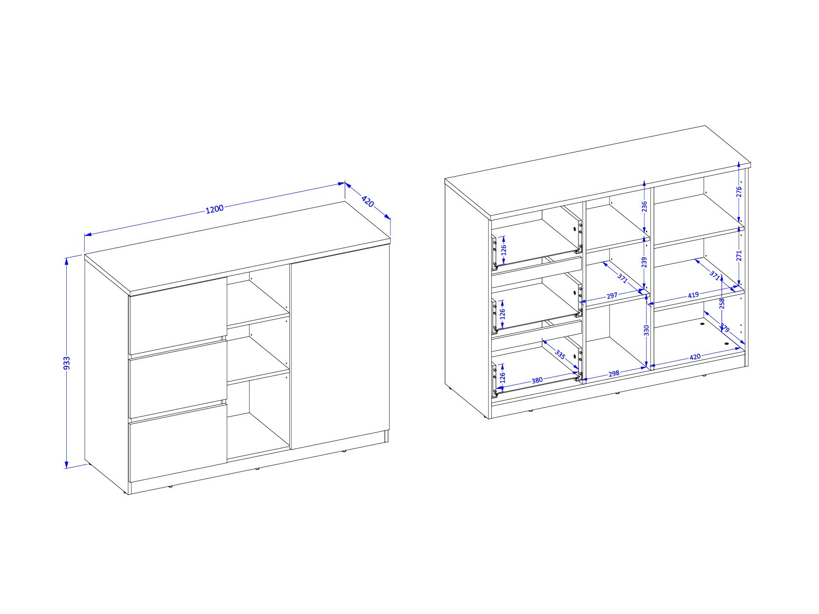 Kommode Nolcala 109 (Egetræ + Beige)