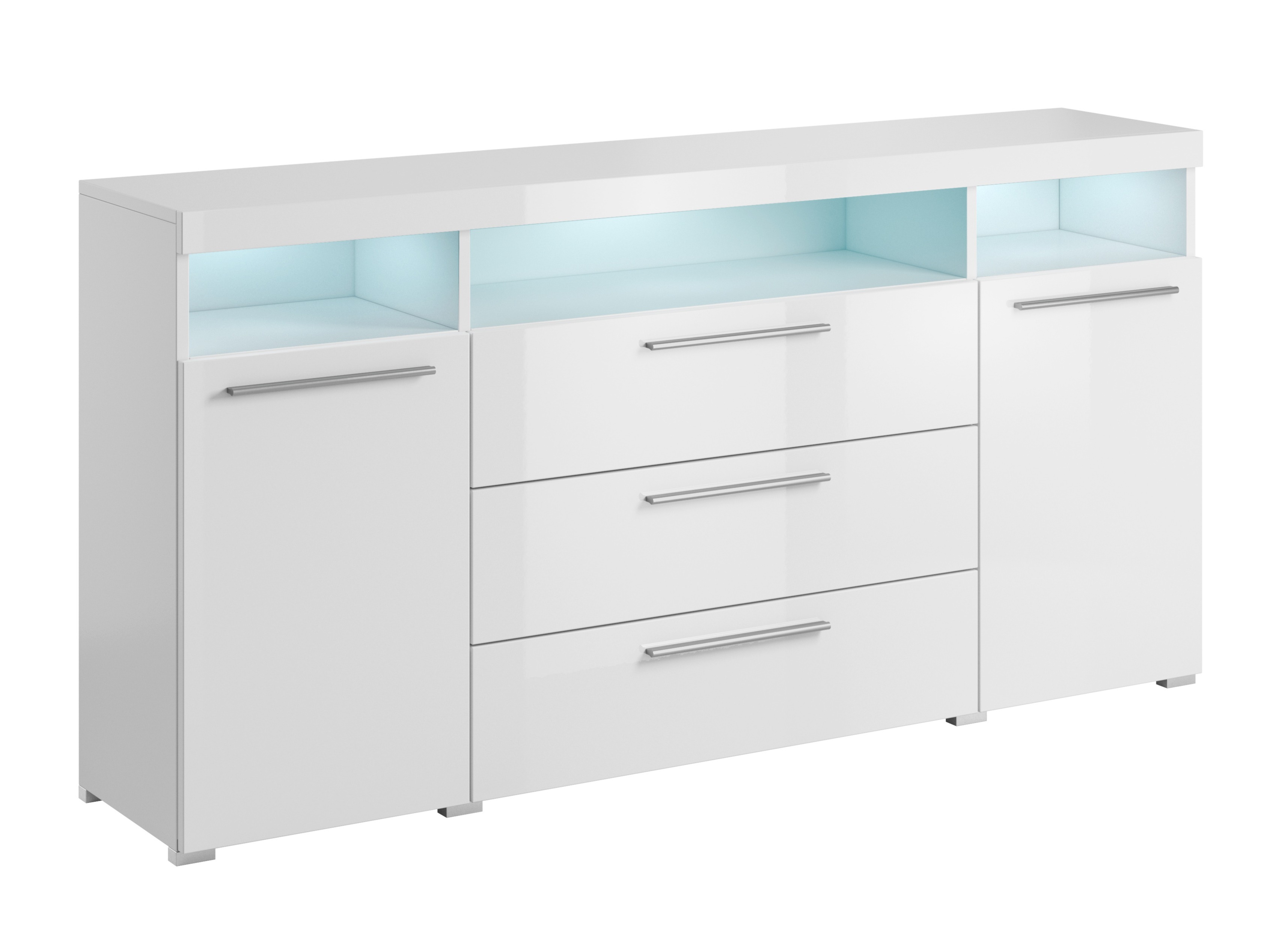 Kommode Torvire 109 (Hvid + Glansfuld hvid)
