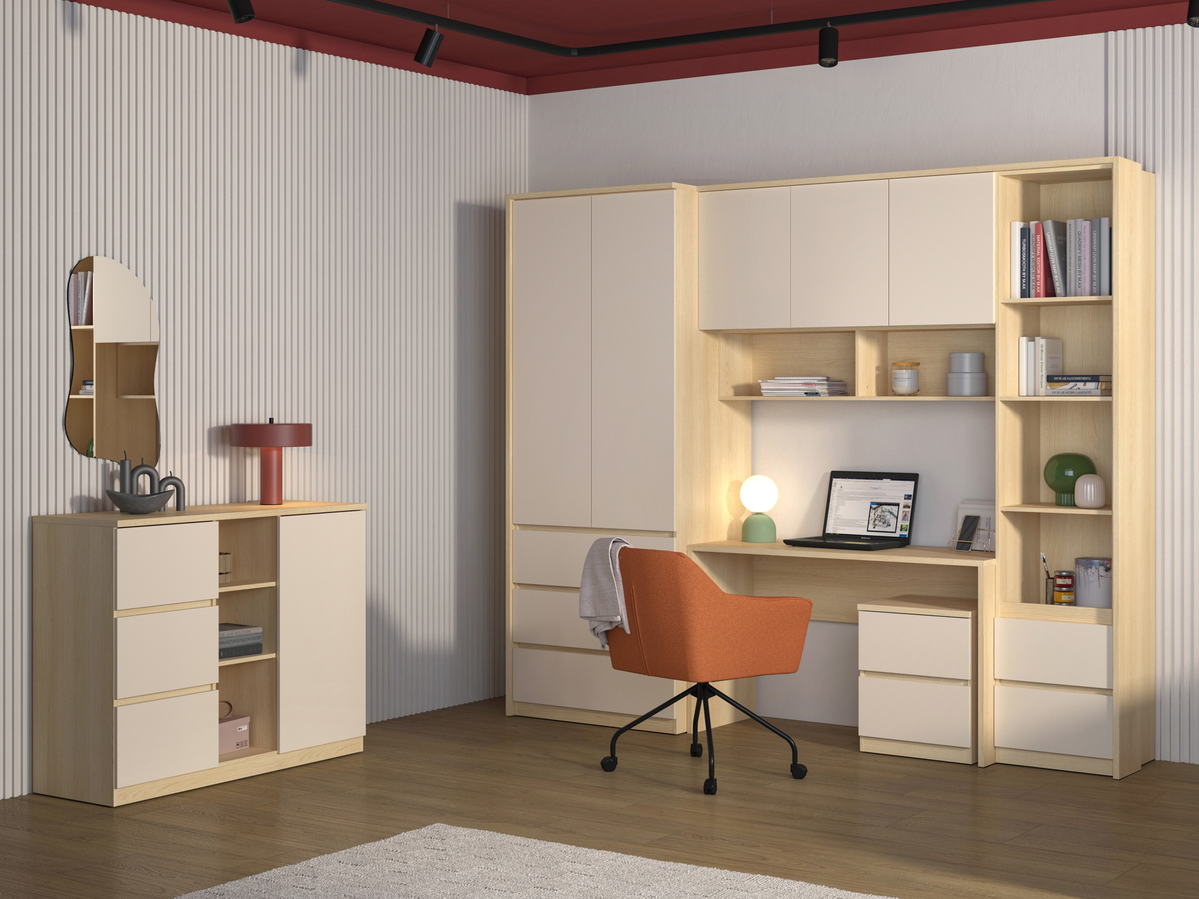 Kommode Nolcala 109 (Egetræ + Beige)