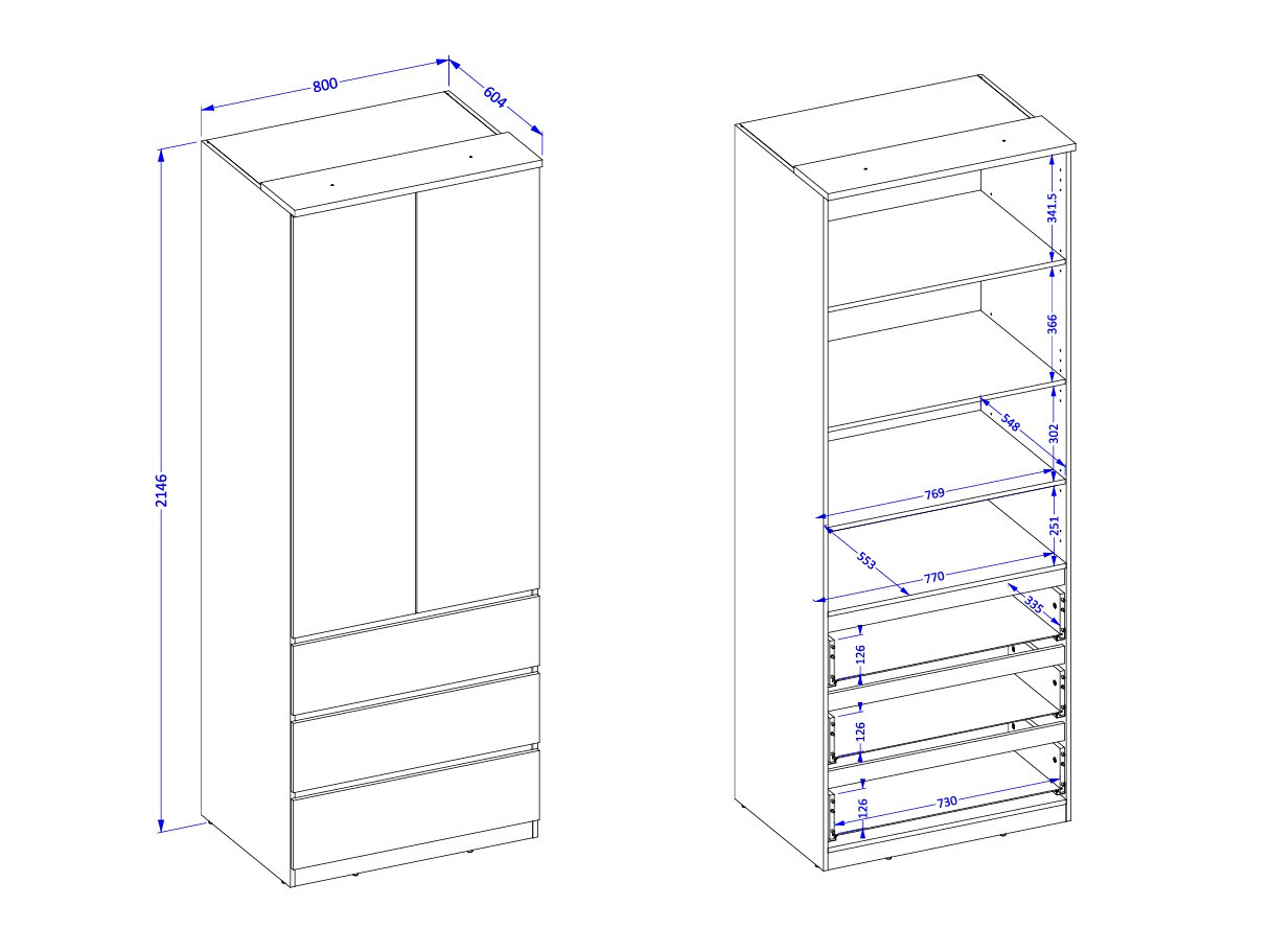 Garderobeskab Nolcala 110 (Egetræ + Beige)