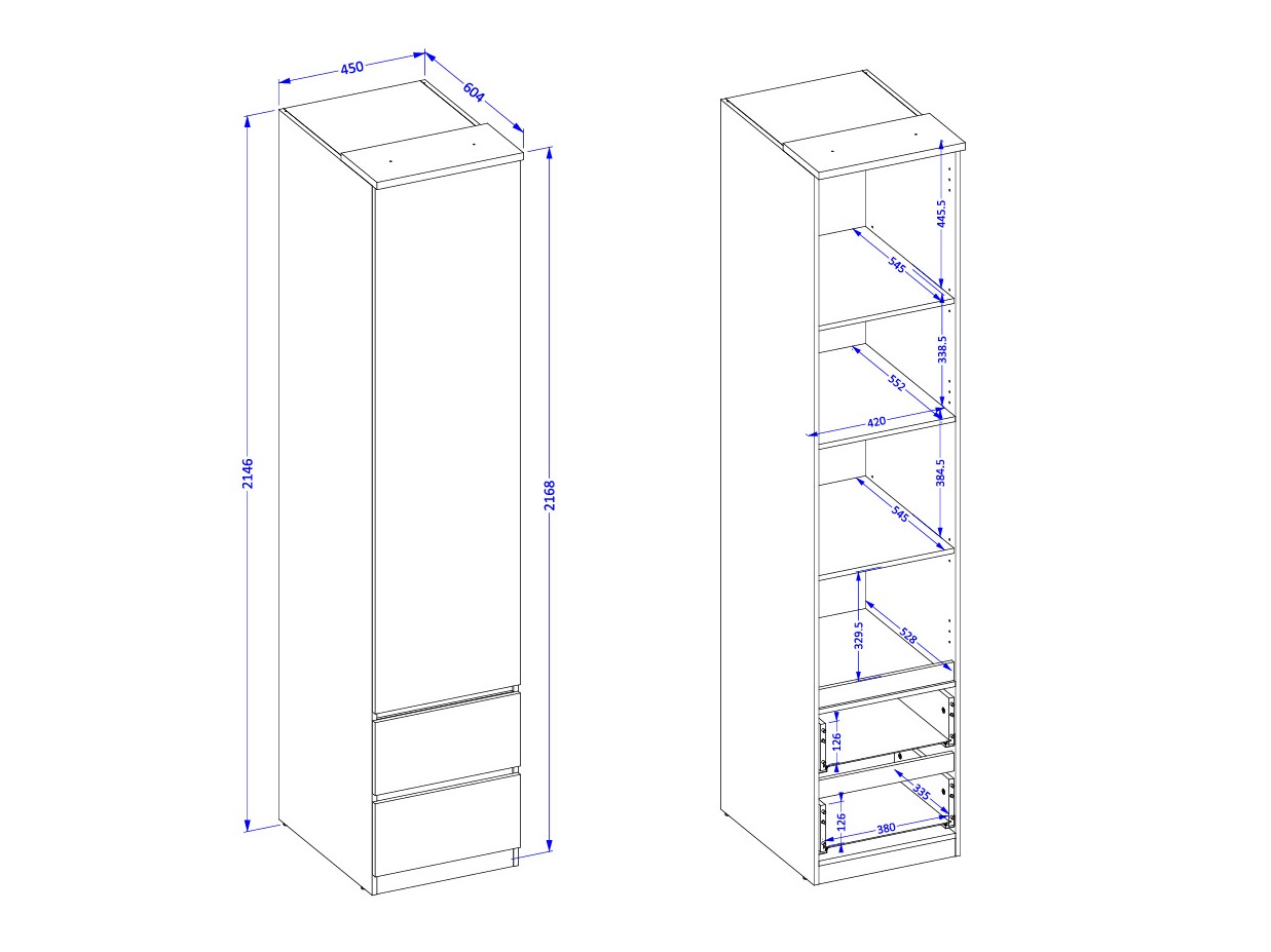 Garderobeskab Nolcala 119 (Egetræ + Beige)
