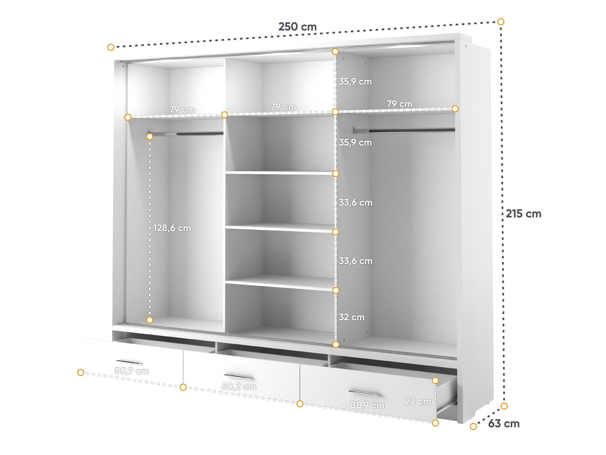 Garderobeskab Fresno 100 (Sort)