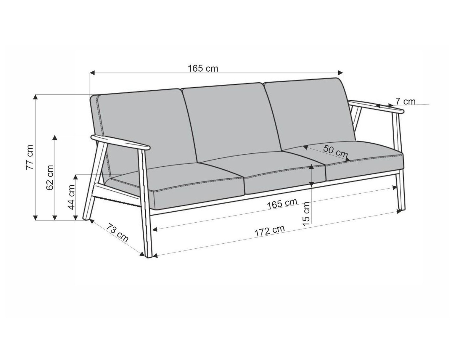 Sofa Houston 2117 (Beige + Valnød)