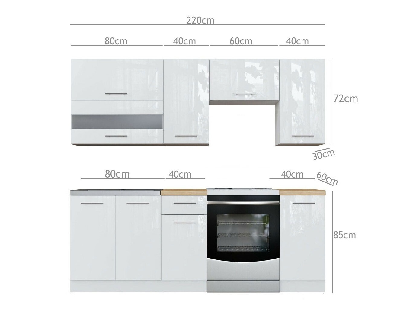 Modulkøkkensæt Tiffa Grey 104