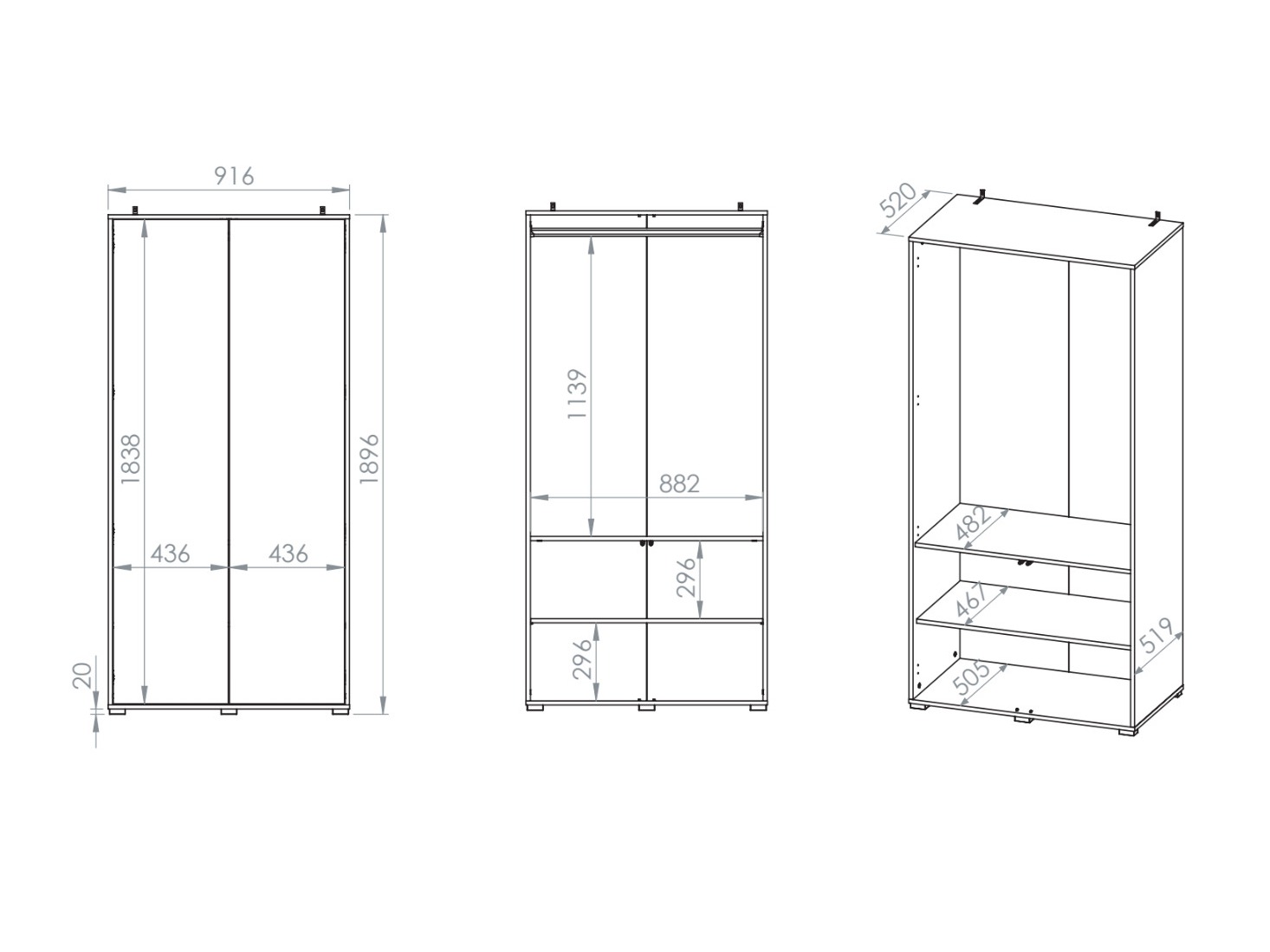 Garderobeskab Morsero 103