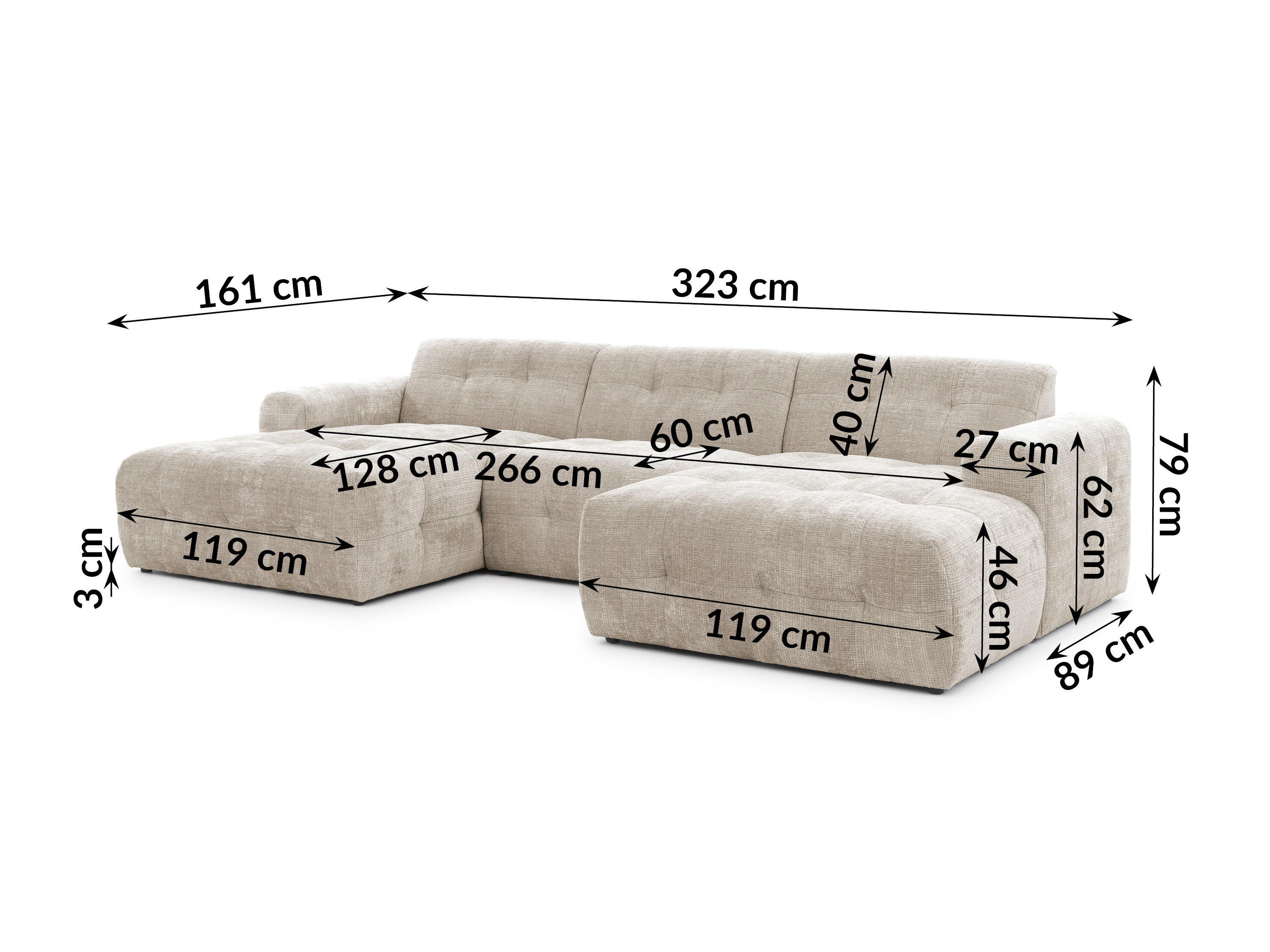 Hjørnesofa Rocklin 181 (Cremona 14)