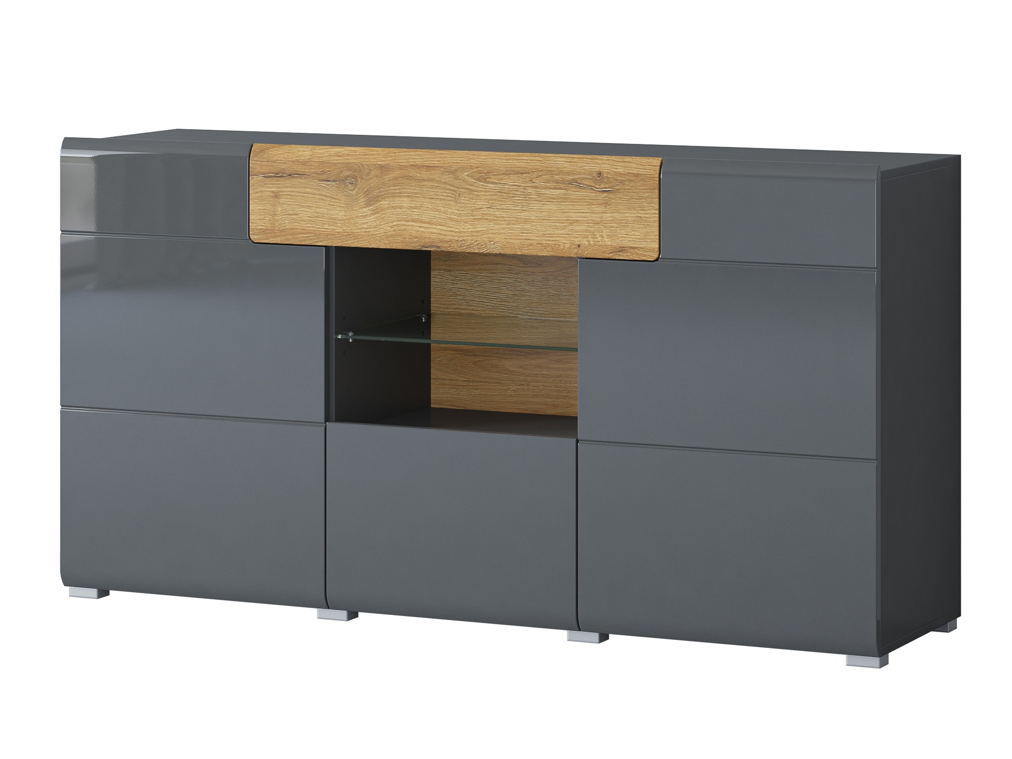 Kommode Torsone 108 (Antracit + Gloss antracit + Grandson eg)