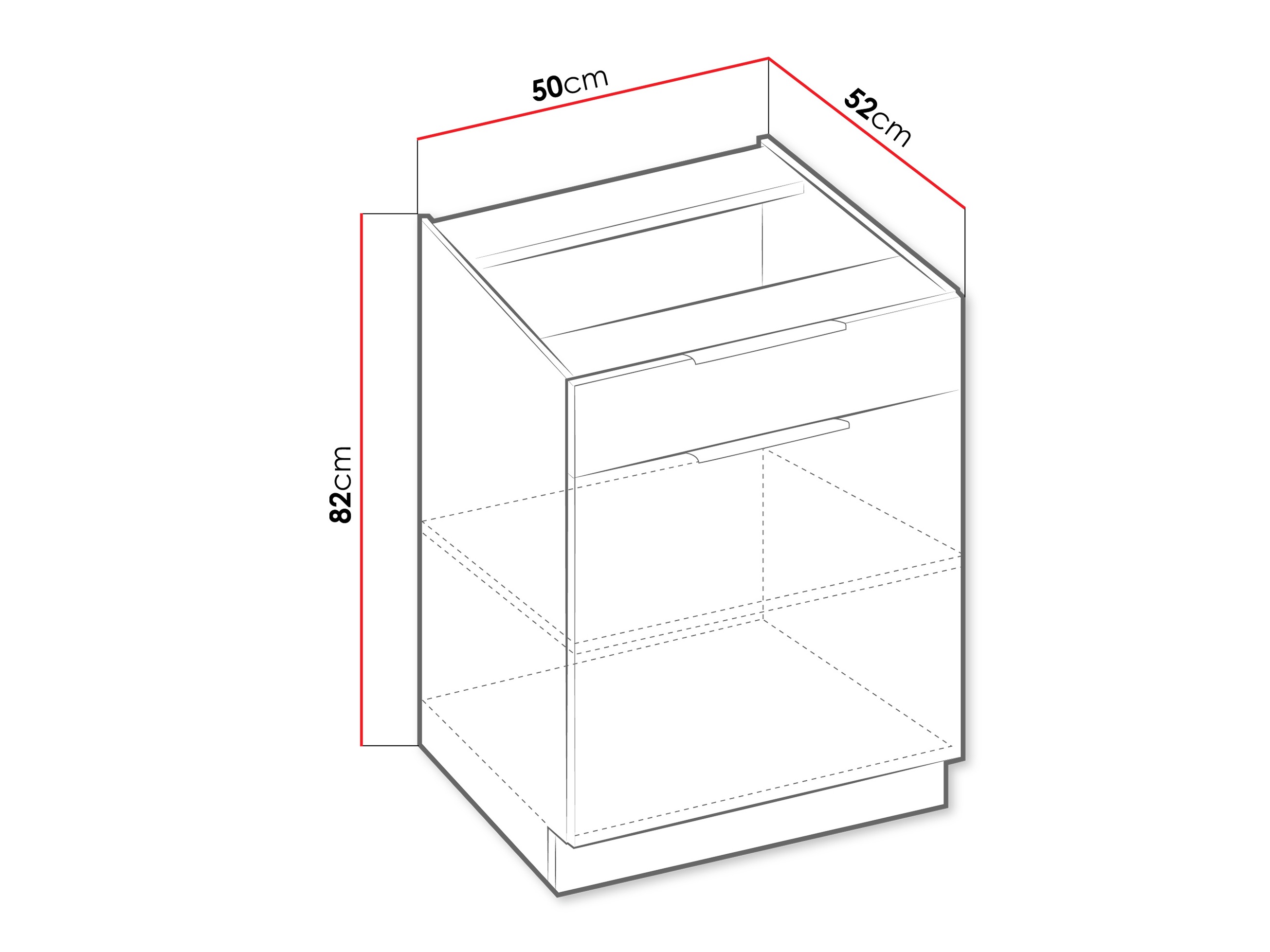 Modulskab med skuffe og låger Sole 121