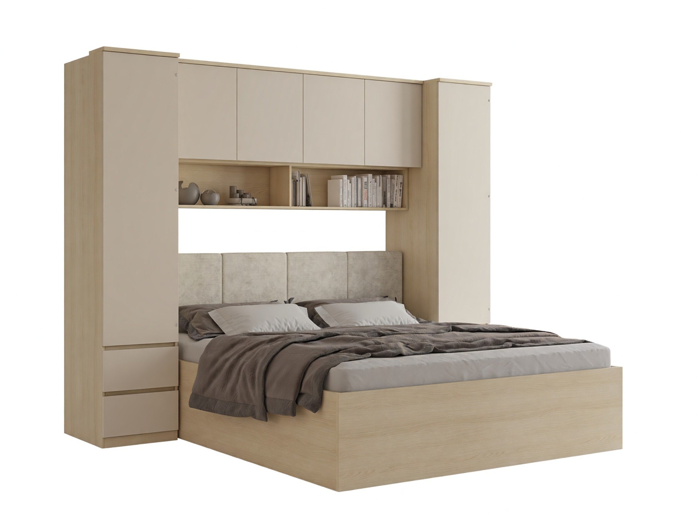 Soveværelsessæt Nolcala 125 (Egetræ + Beige)