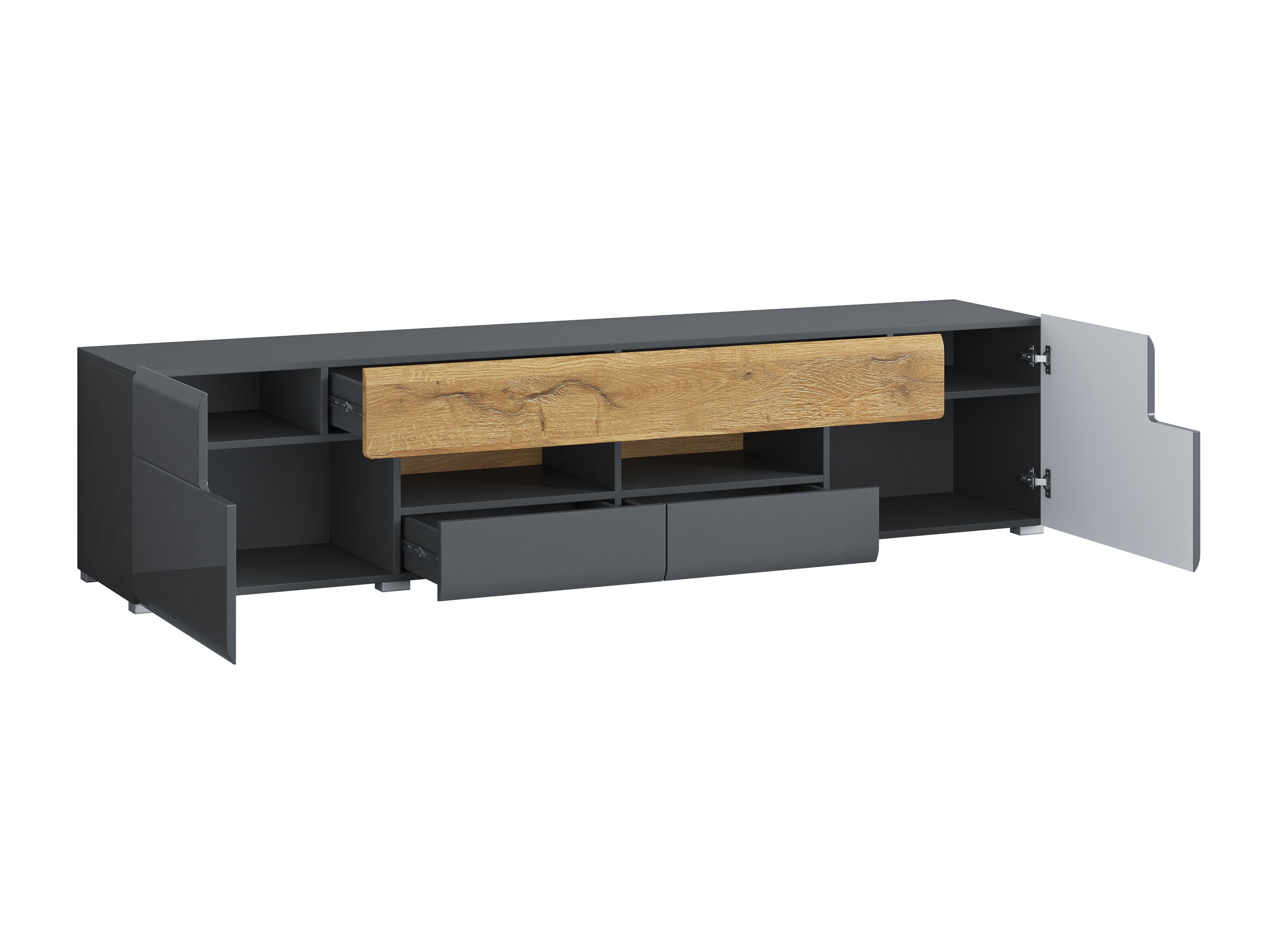 TV-bord Torsone 113 (Antracit + Gloss antracit + Grandson eg)
