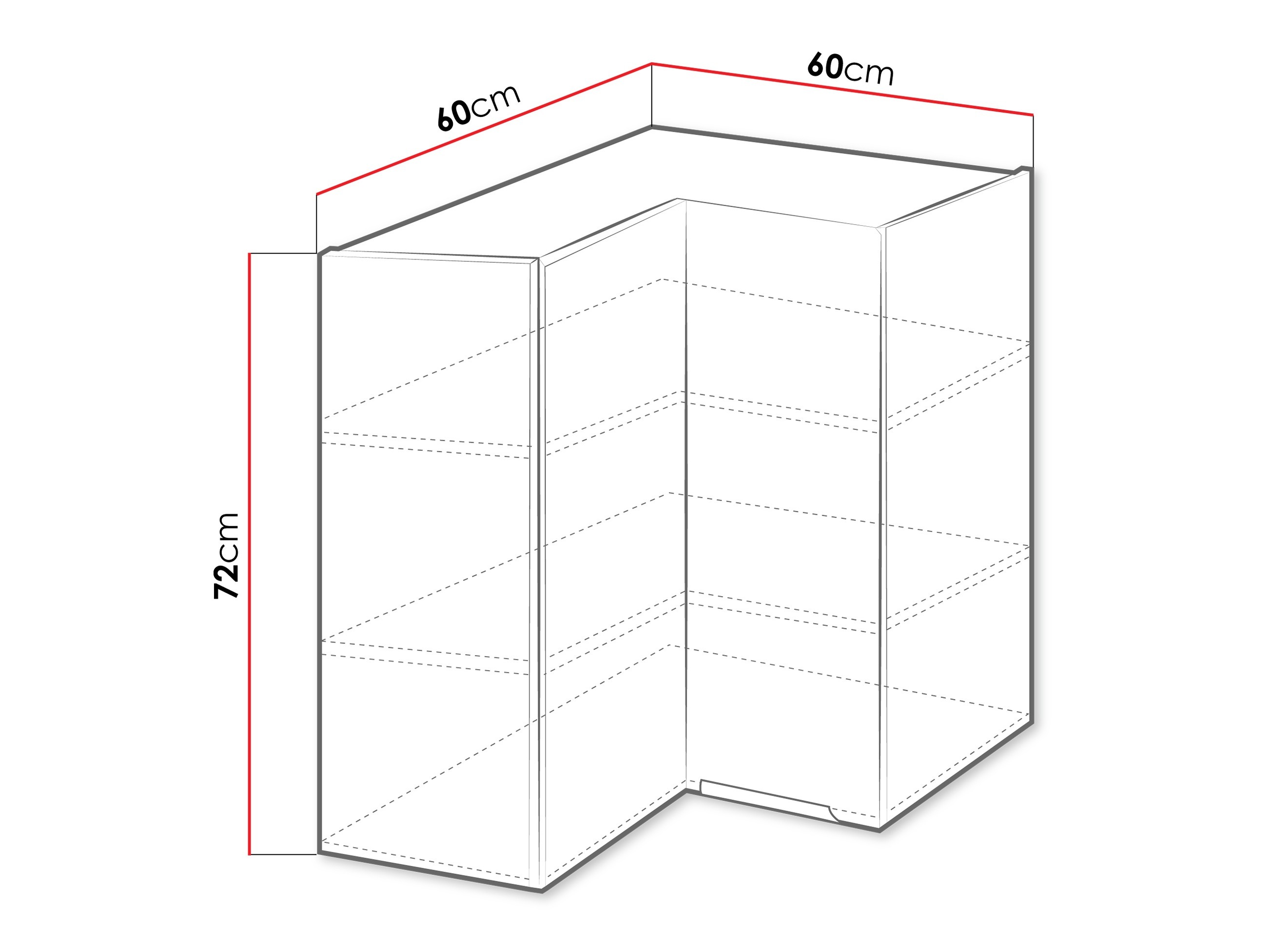Modulhjørnevægskab Sole 143