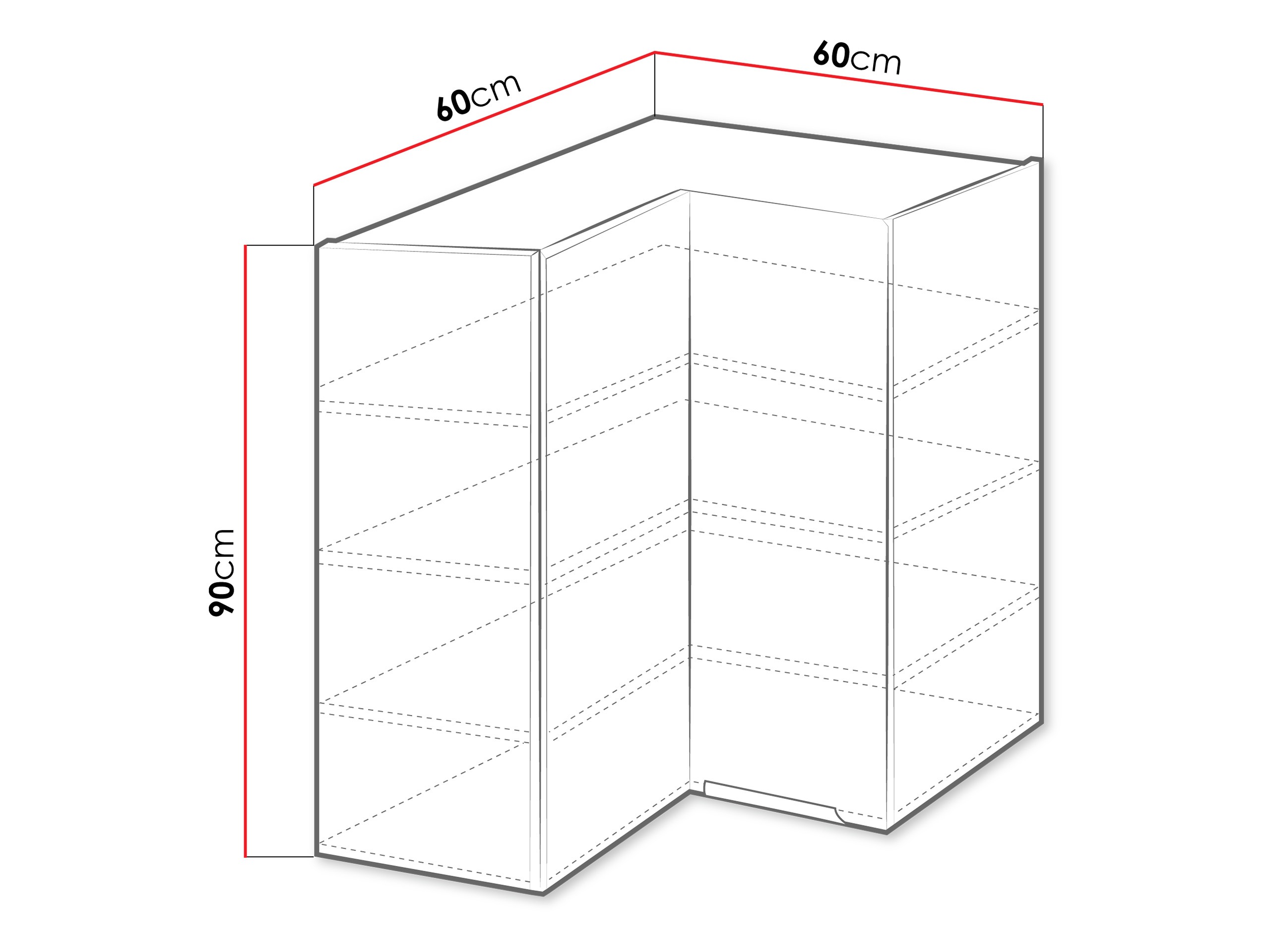 Modulhjørnevægskab Sole 145