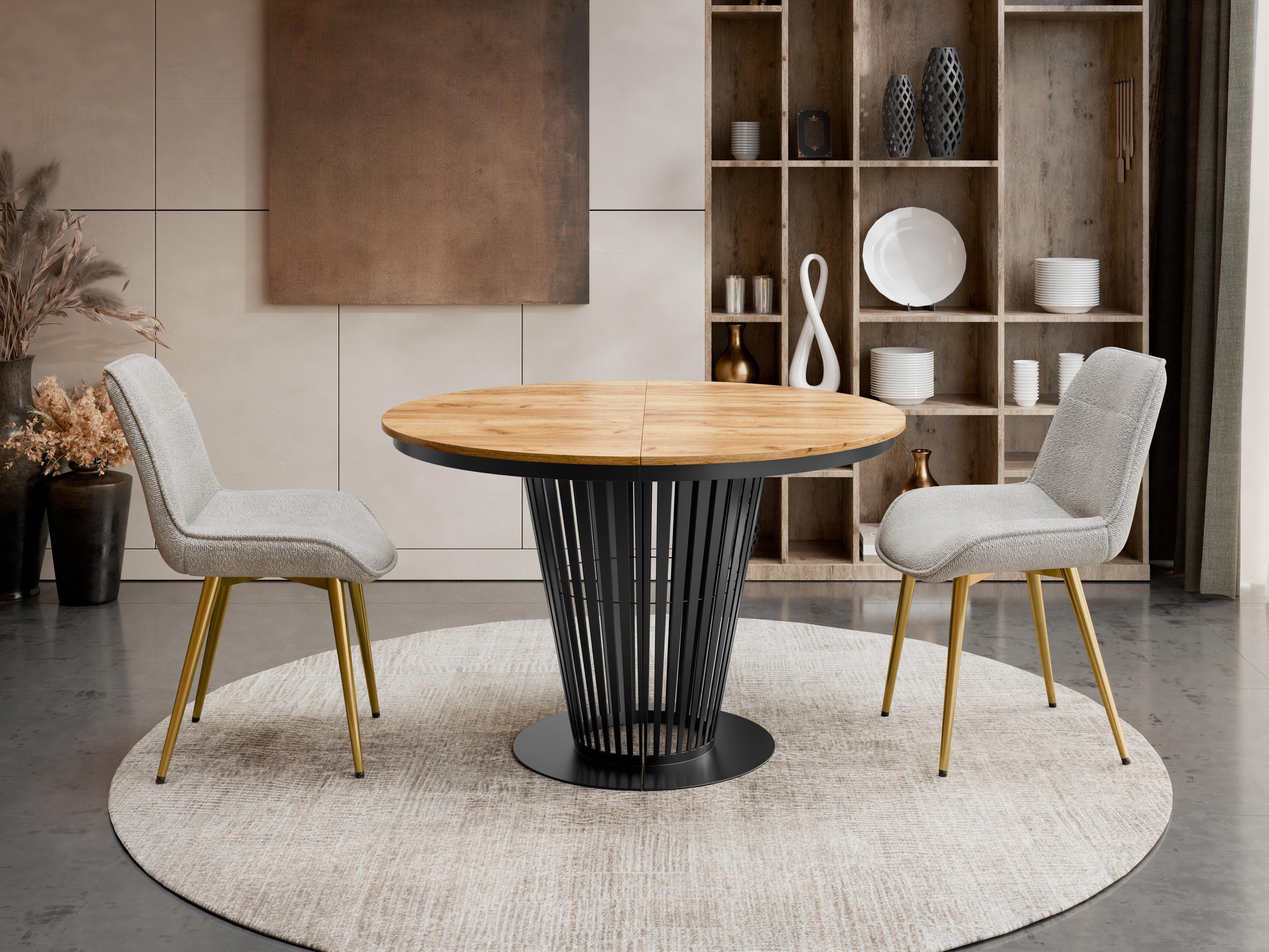 Bord Oswego 179 (Sort + Craft egetræ)