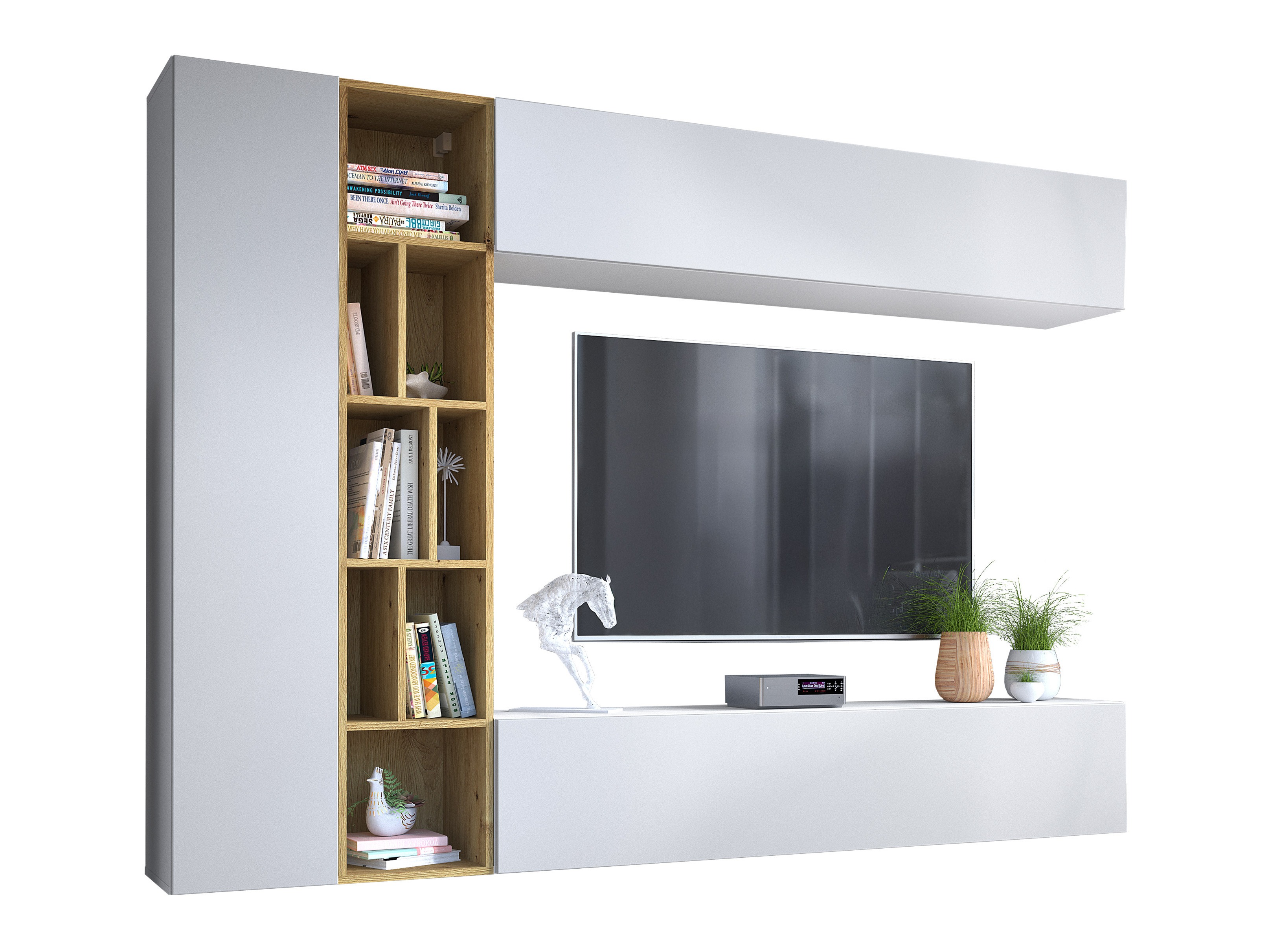 Stuemøbelsæt Comfivo Natura (Hvid + Artisan eg)