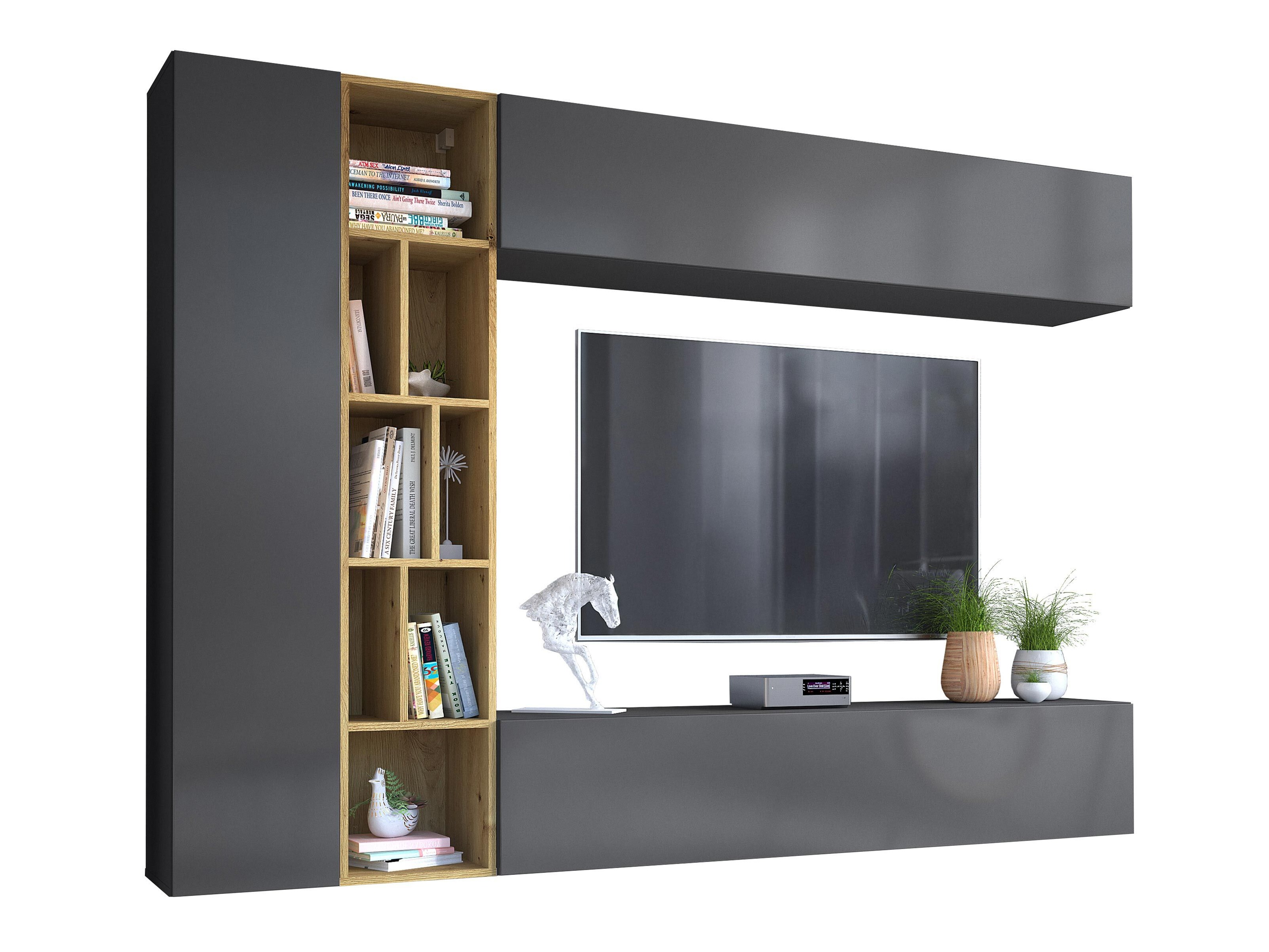 Stuemøbelsæt Comfivo Natura (Grå + Artisan eg)