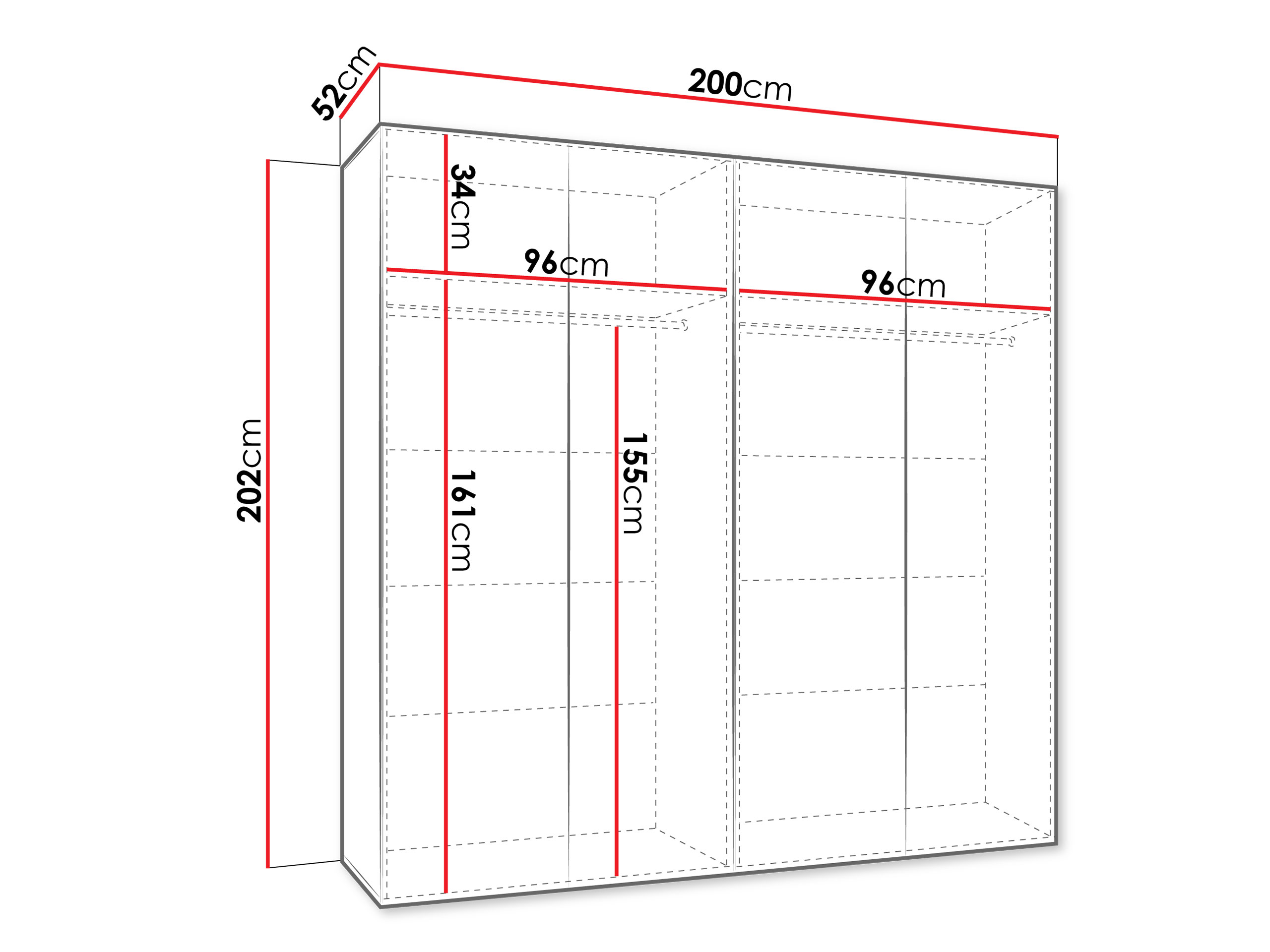 Garderobeskab Hartford 598 (Hvid)