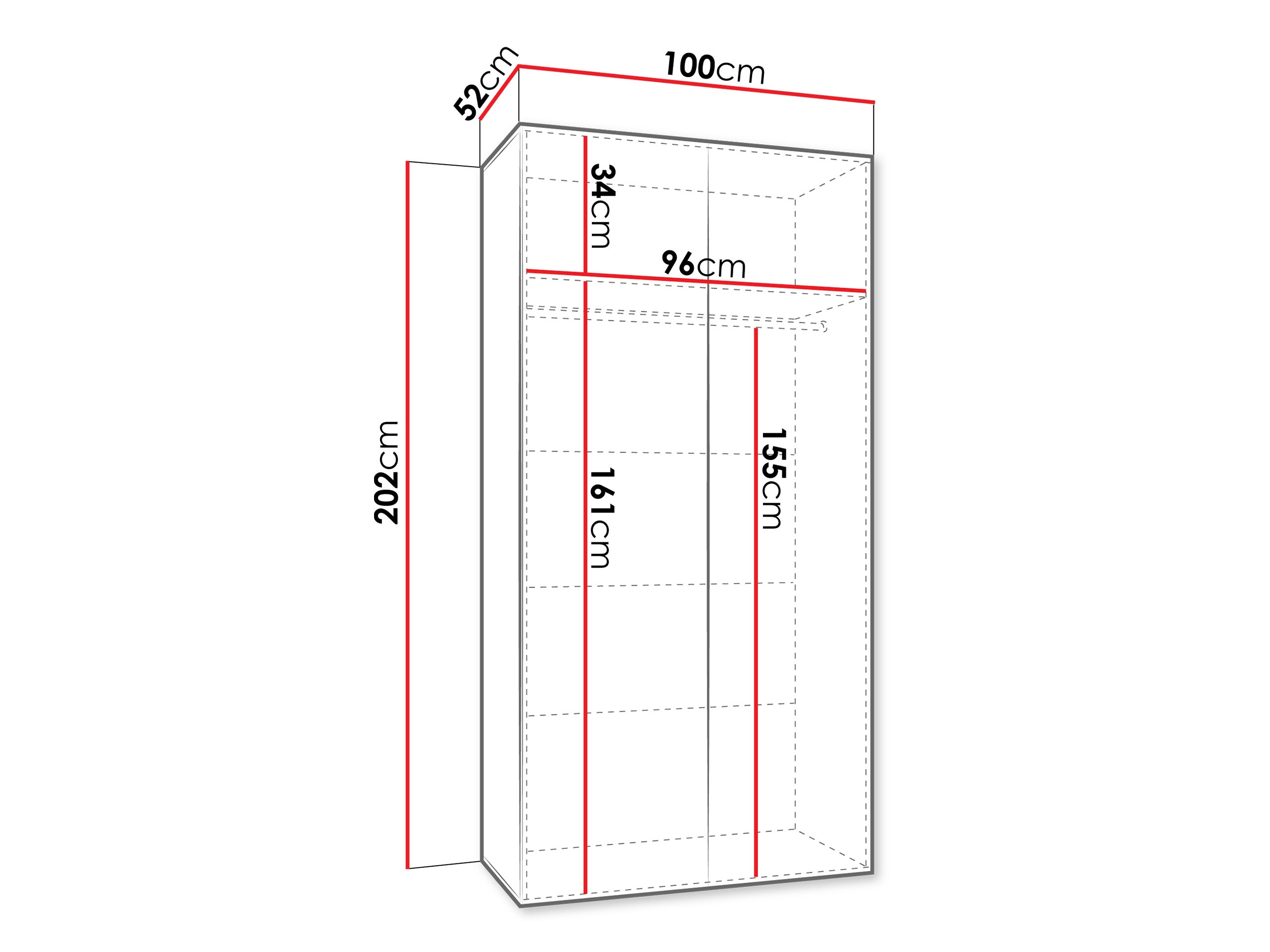 Garderobeskab Hartford 600 (Sort)