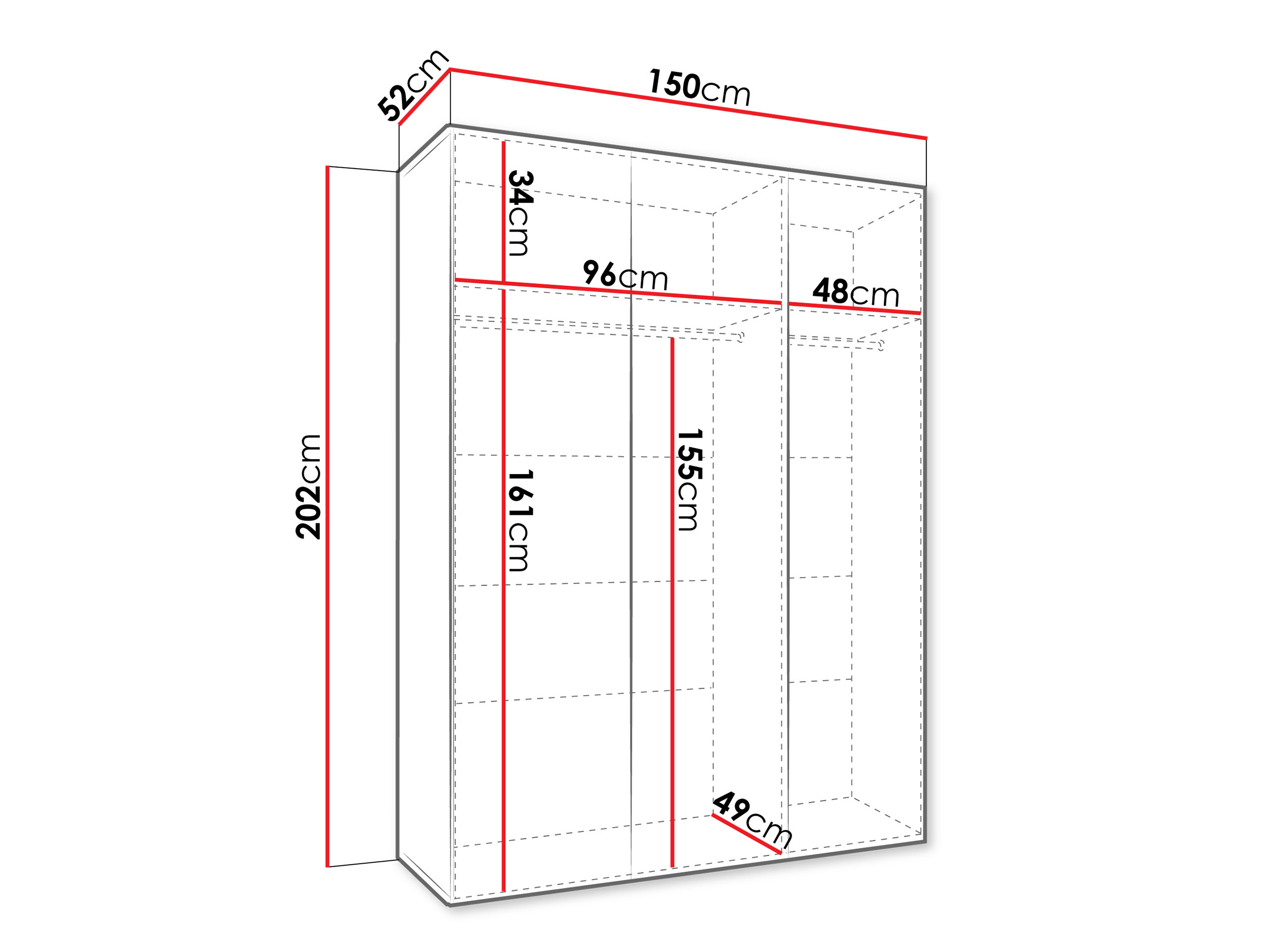 Garderobeskab Hartford 614 (Hvid)