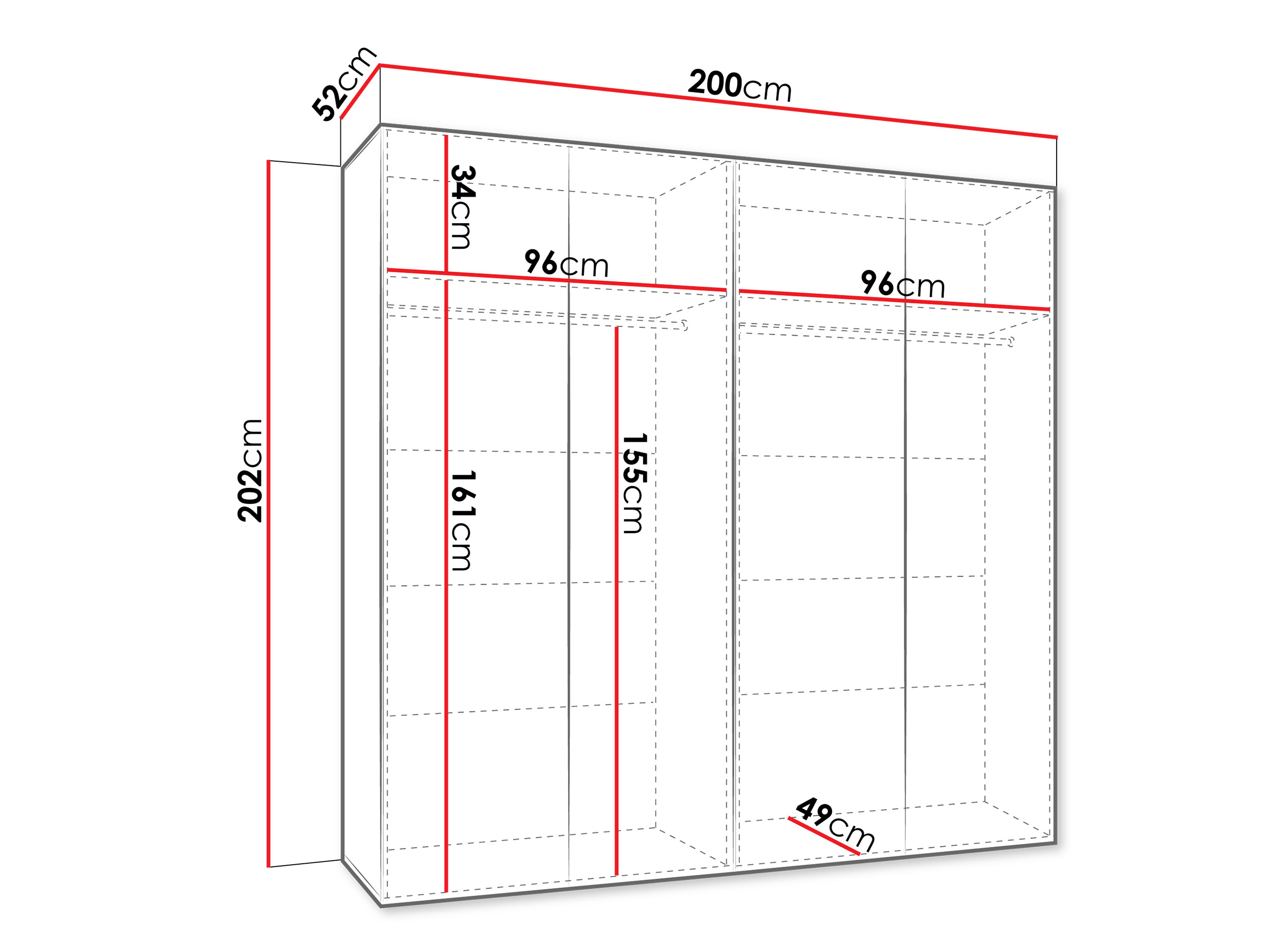Garderobeskab Hartford 620 (Hvid)