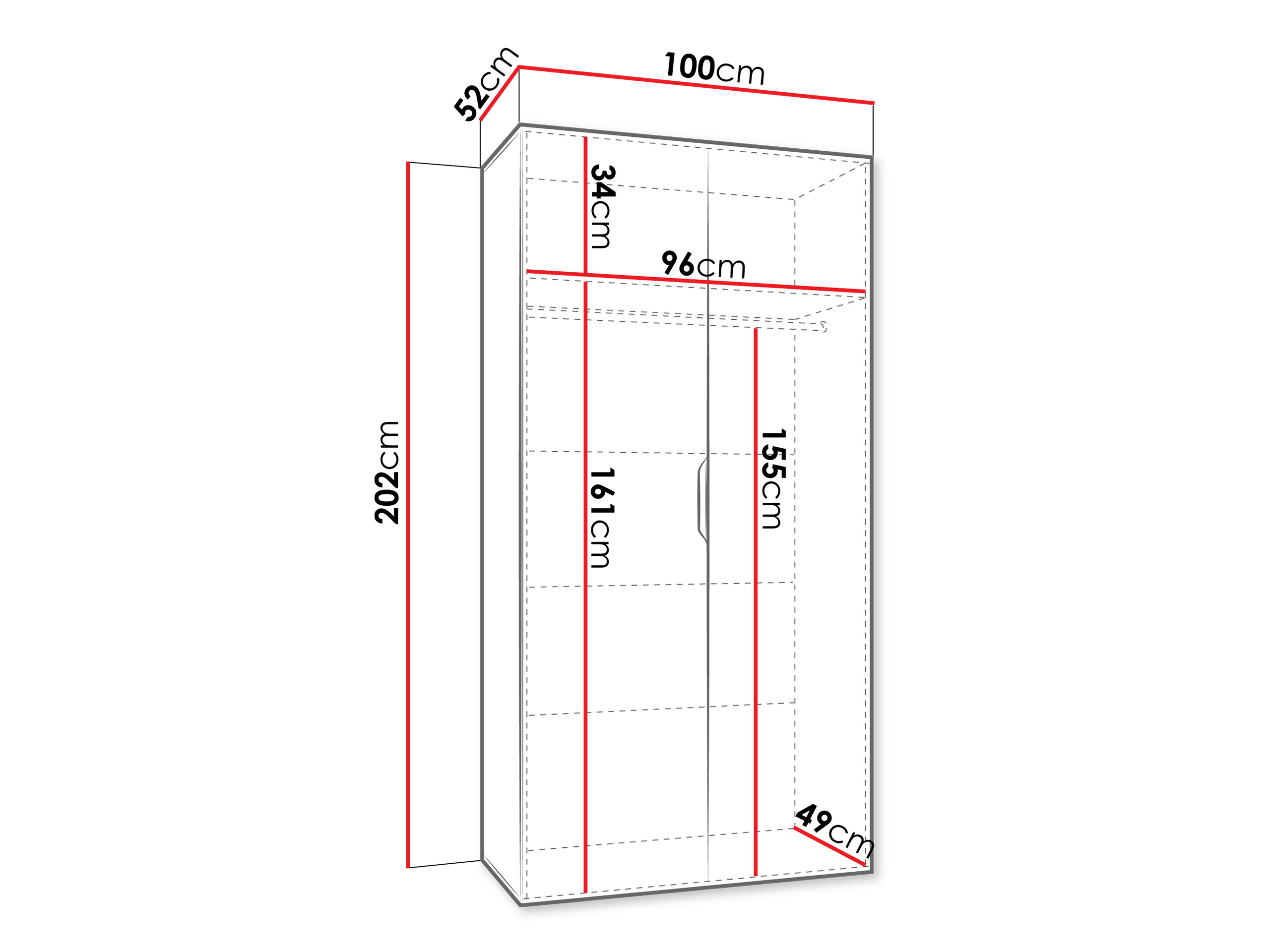 Garderobeskab Hartford 623 (Sort)