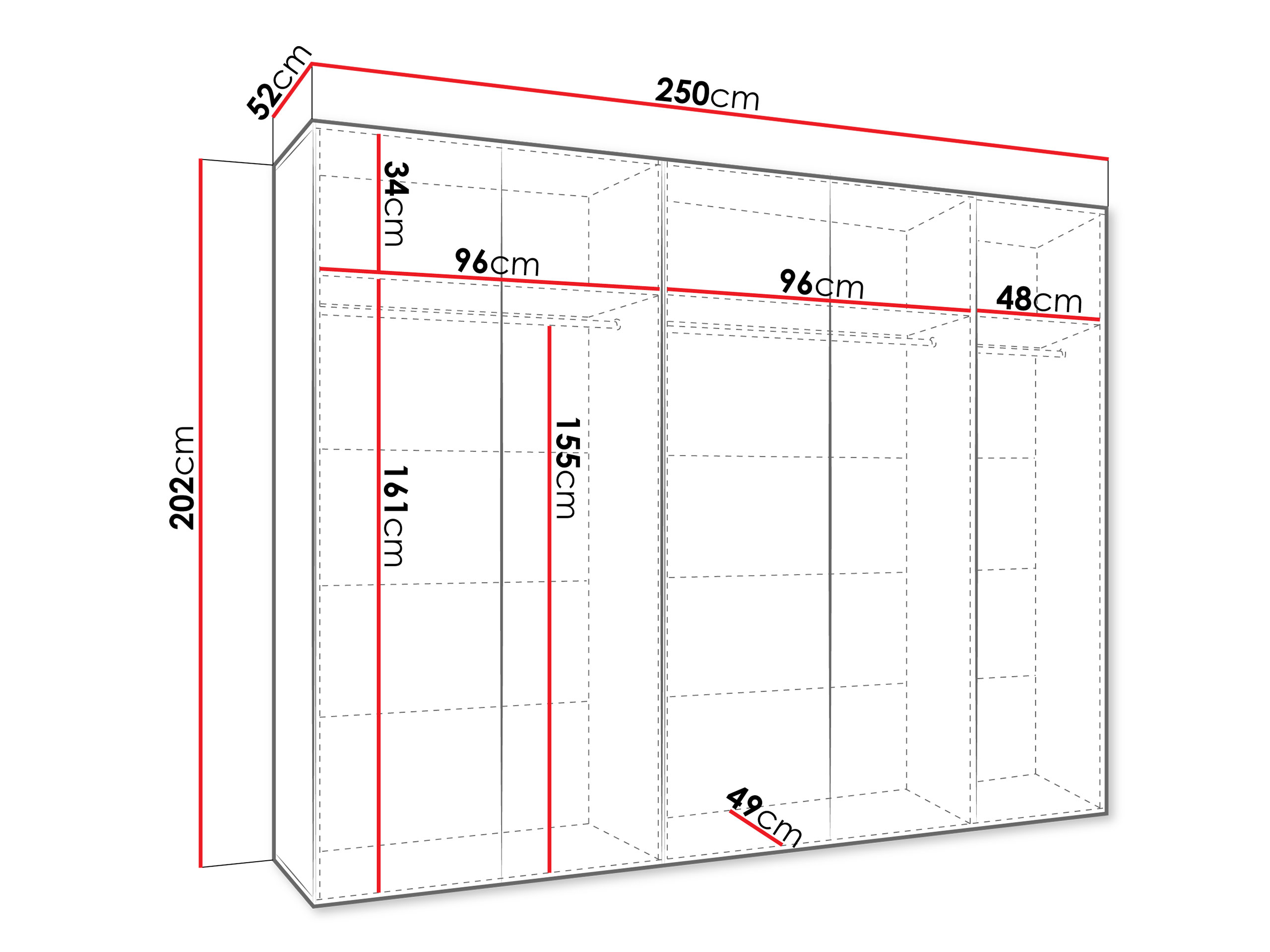 Garderobeskab Hartford 626 (Hvid)